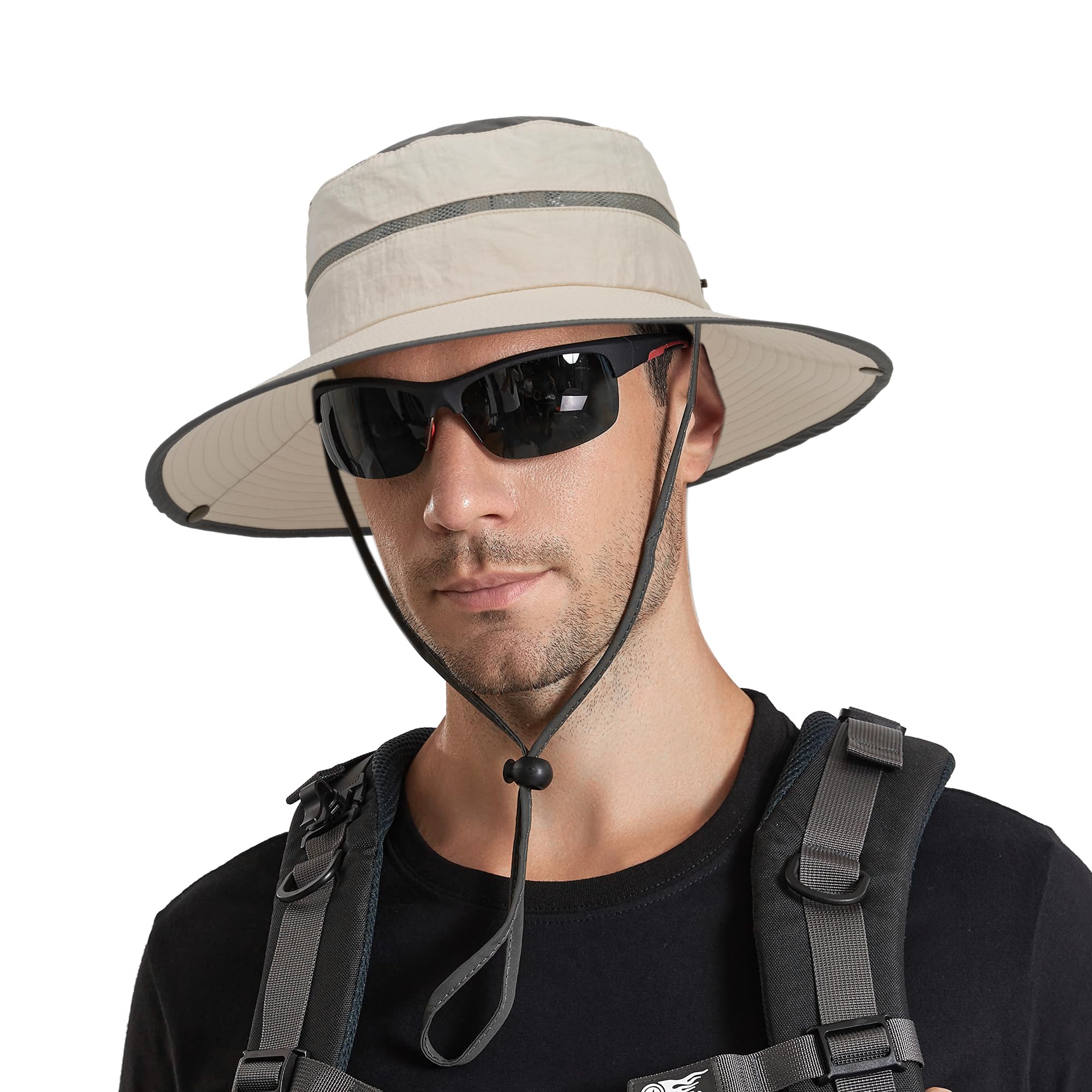UV Protection Wide Brim Sun Hat for Men - Foldable Bucket Hat for Summer, Safari & Fishing - Lightweight Breathable Outdoor Travel Beach Hat