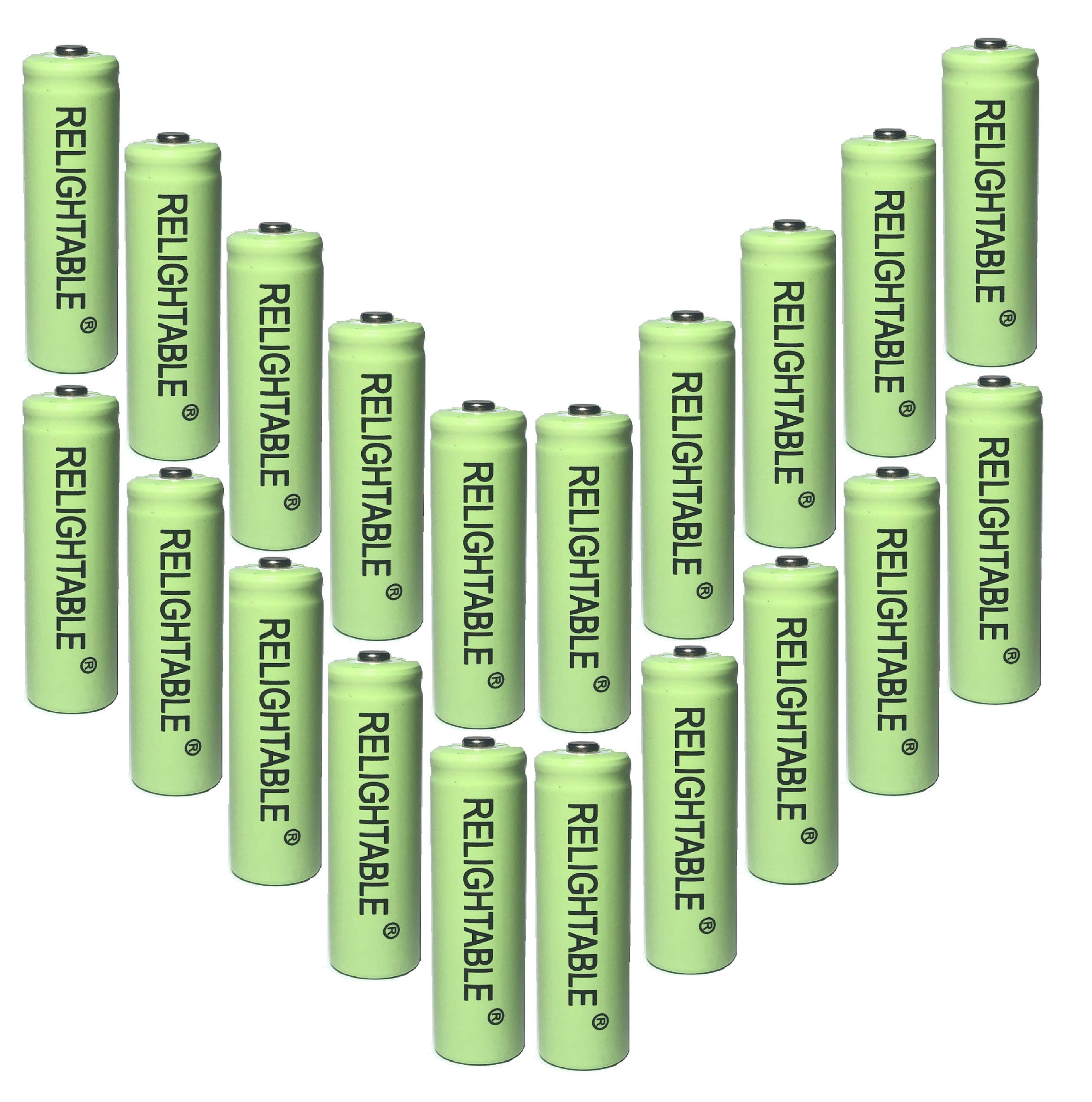 AA NiMH 600mAh 1.2V Rechargeable Batteries - 20 Pack for Solar Garden Lights, Outdoor Decor & Landscape Lighting - Long Lasting Power for Solar Panels, LED Lights & More