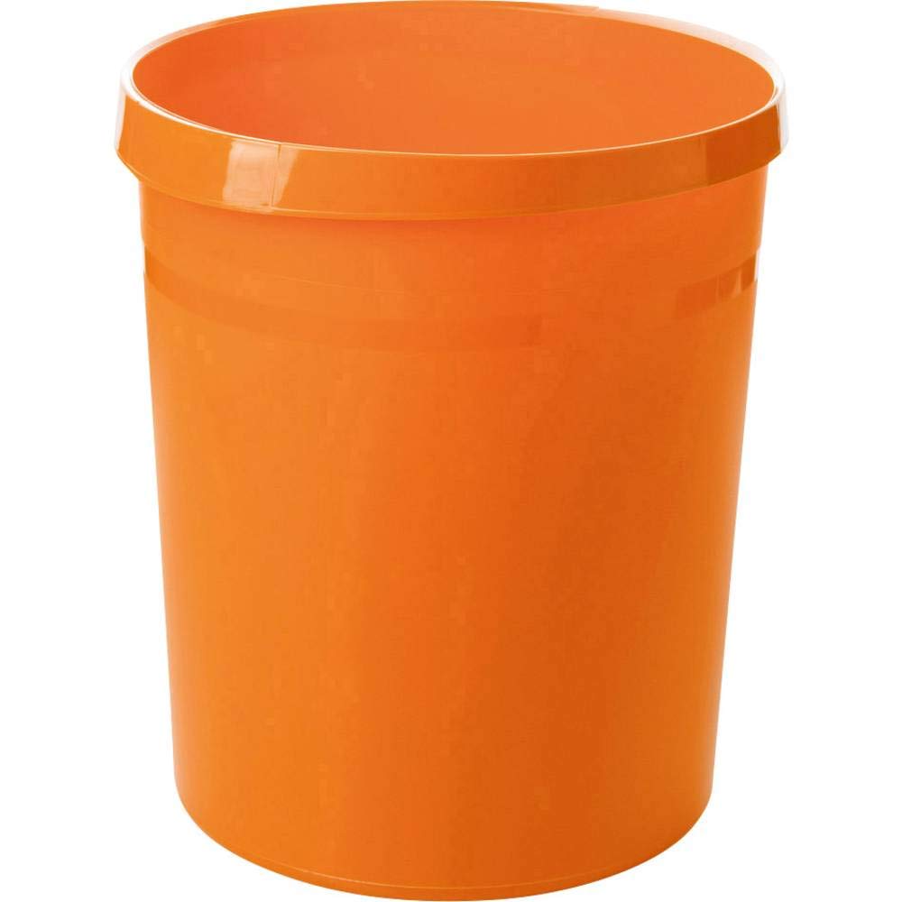 Grip 18190-51 18L Orange Waste Paper Bin - 312mm x 350mm Polypropylene Trash Can for Office, Kitchen & Bathroom | Durable Garbage Bin for Home & Workplace Organization