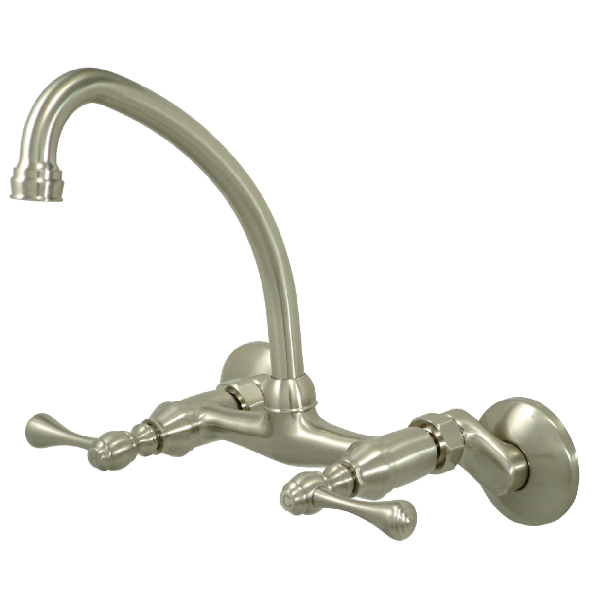 Stainless Steel Lever Handle Wall Mount Kitchen Faucet with Adjustable Centers - Perfect for Modern Farmhouse, RV, and Tiny Home Sinks