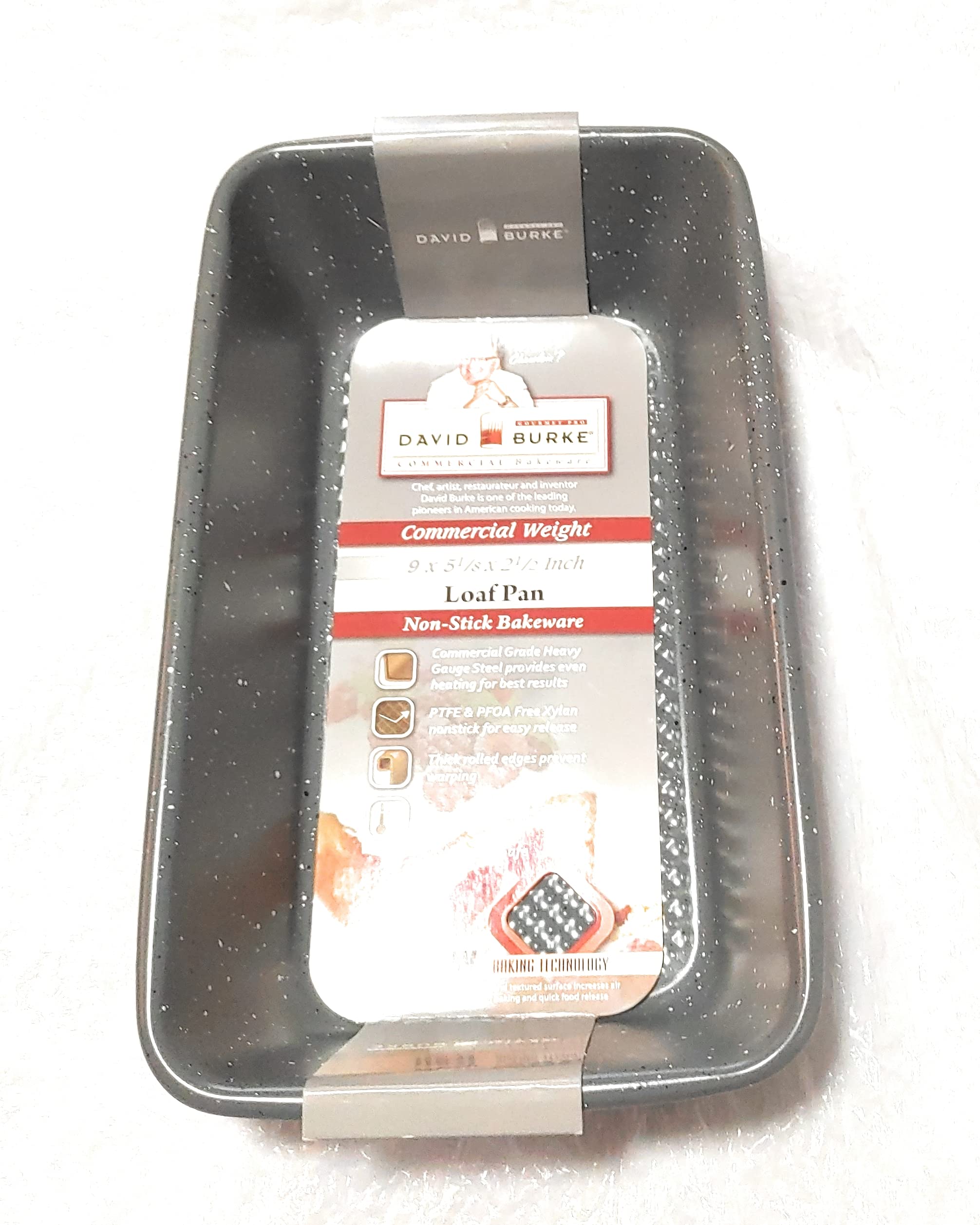 David Burke Commercial Bakeware Loaf Pan - 9x5 Inch Non-Stick Bread Baking Pan for Professional & Home Use - Perfect for Banana Bread, Pound Cake & Meatloaf (Restaurant, Bakery, Kitchen)