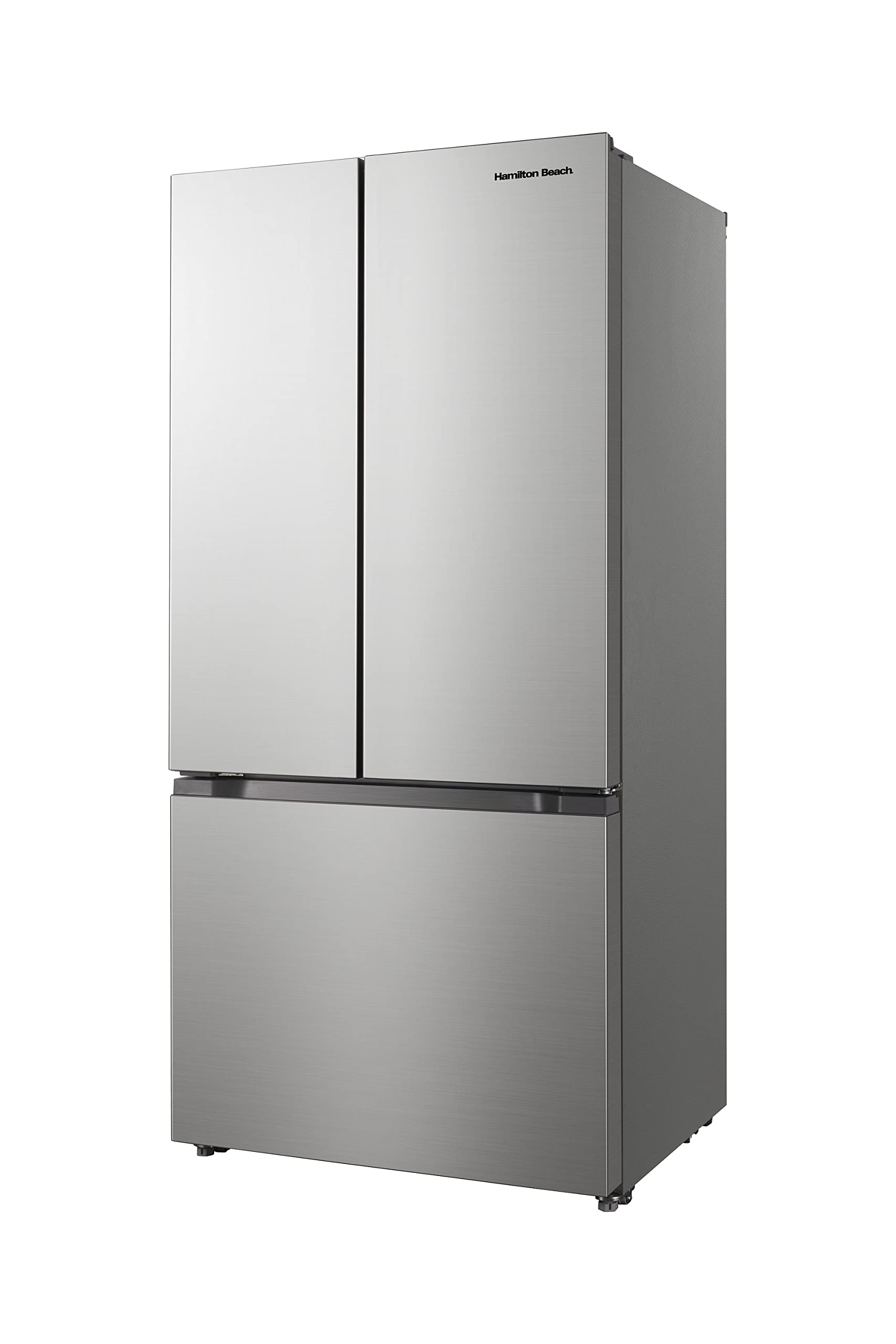 Hamilton Beach HBF1662 16.6 cu ft Stainless Steel French Door Refrigerator with Freezer Drawer - Full Size Counter Depth Design for Modern Kitchens & Open Floor Plans