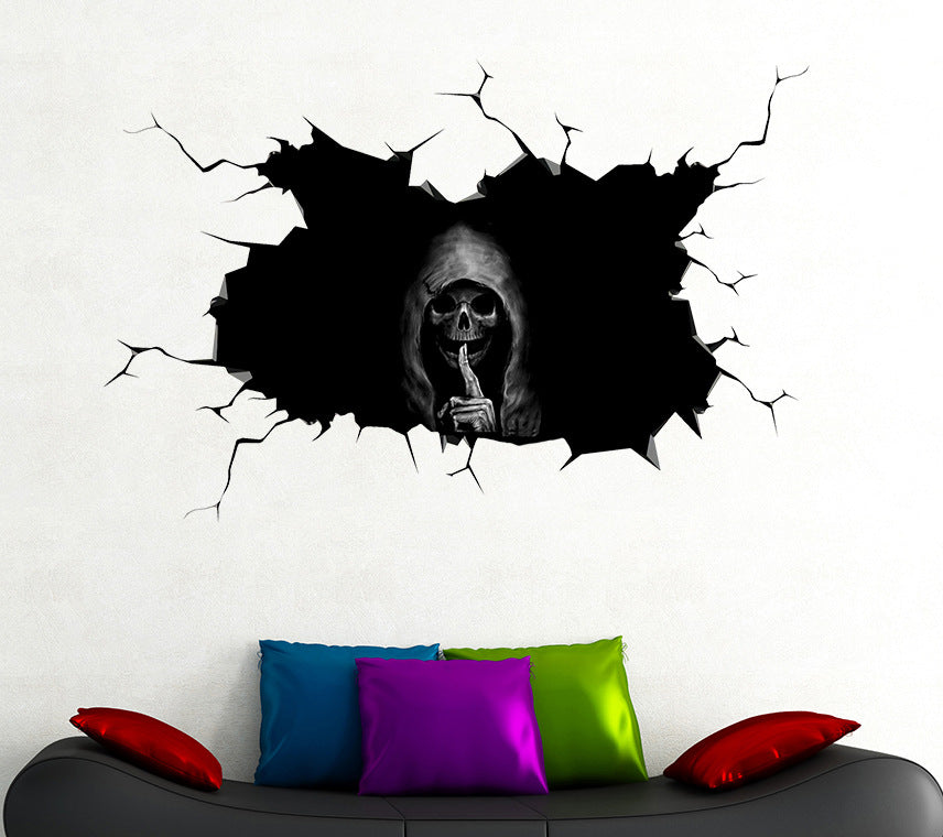 Spooky Halloween Skull Wall Decal Sticker - Gothic Home Decor for Party, Haunted House & Seasonal Celebration
