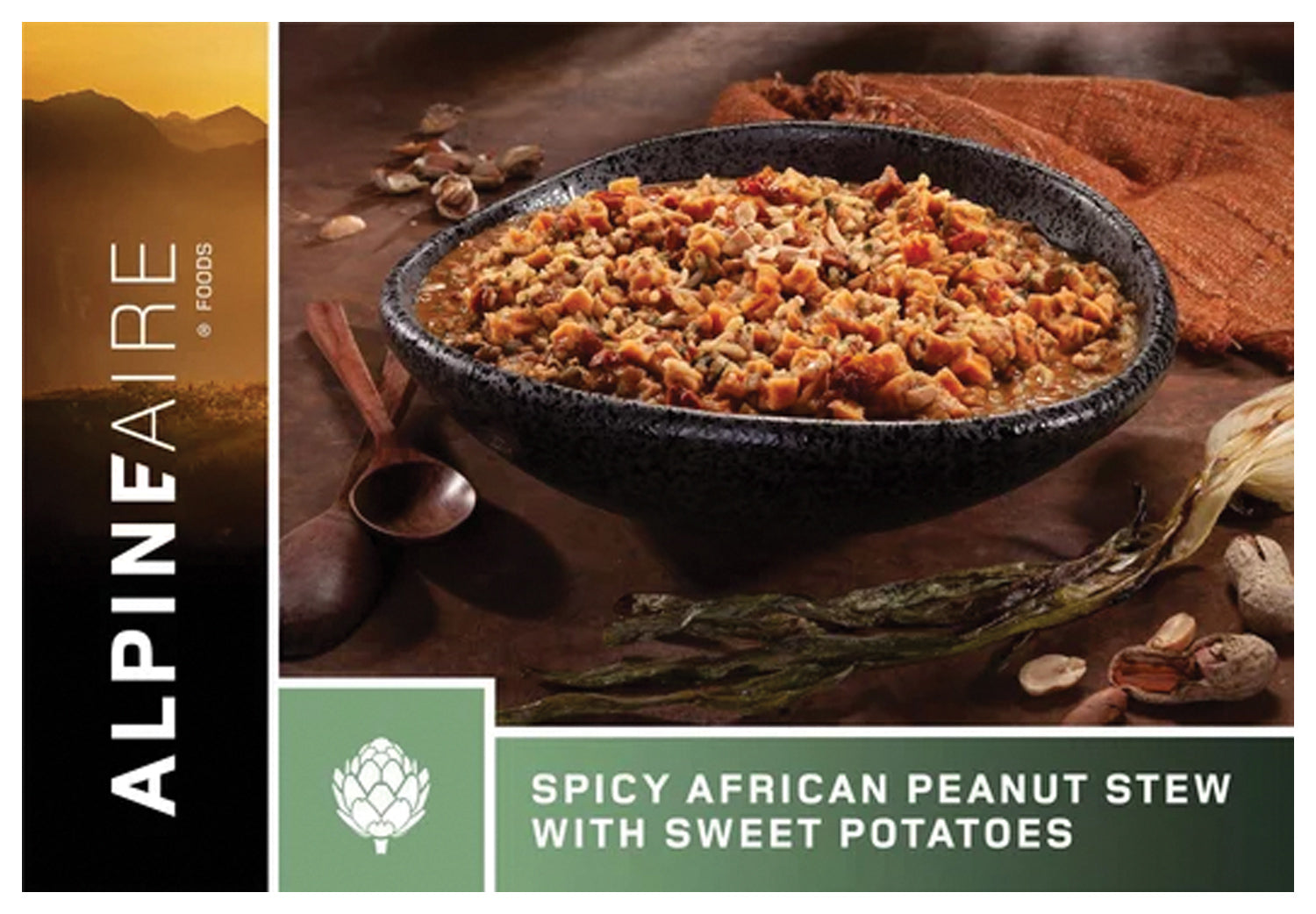 Alpine Aire Spicy African Peanut Stew Mix - Gluten-Free Vegan Backpacking Meal | Authentic African Flavors | Perfect for Camping, Hiking & Emergency Food Storage