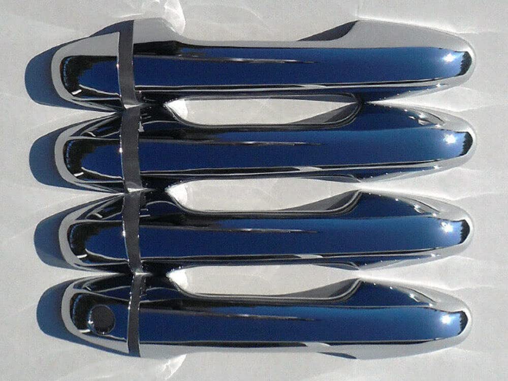 2014-2019 Toyota Highlander & 2016-2020 Toyota Tacoma Chrome Door Handle Covers - 8-Piece ABS Plastic Kit (DH14110) | Fits With/Without Key Access | Upgrade Vehicle Exterior Protection & Style