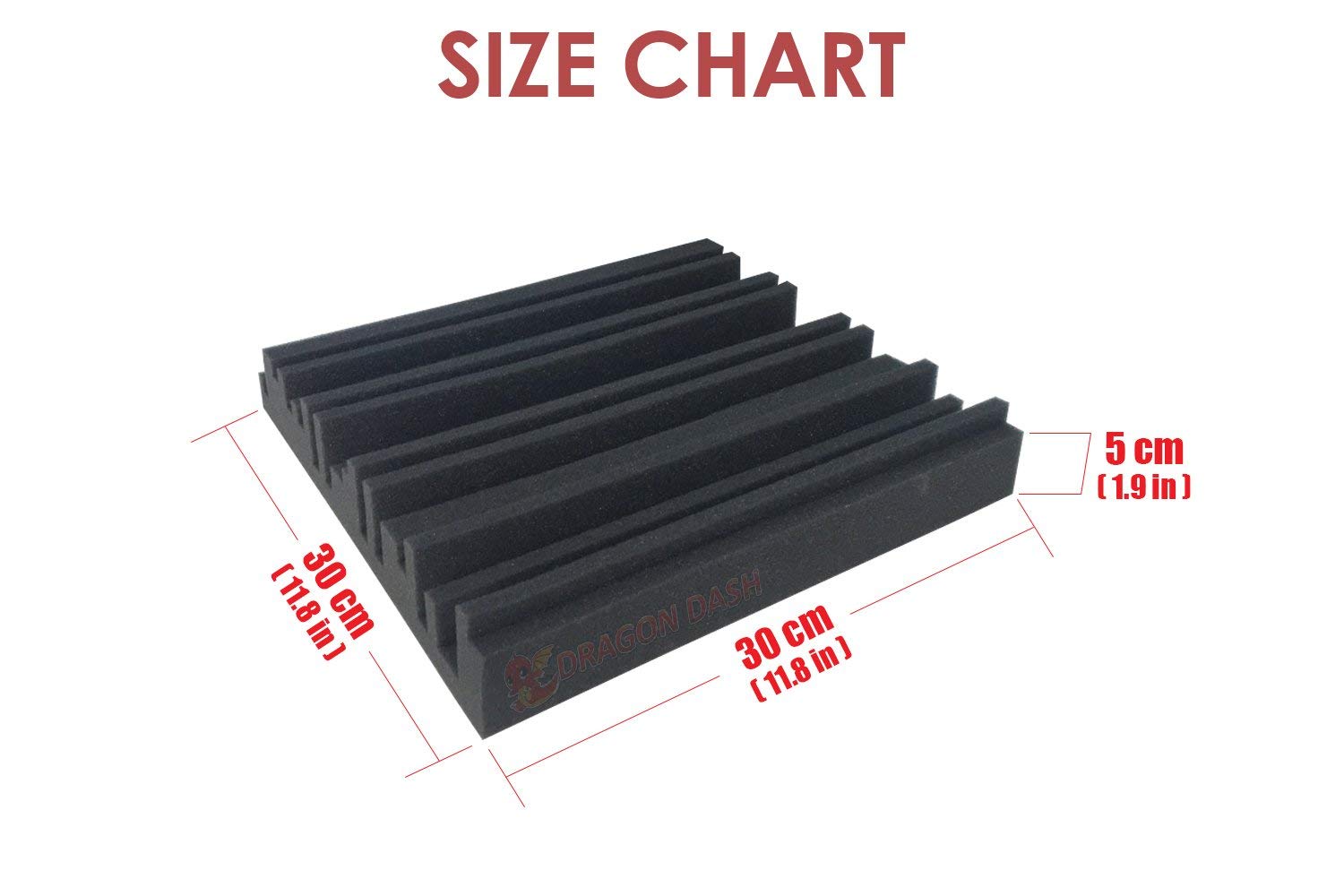 48 Pack Black Acoustic Foam Panels 11.8