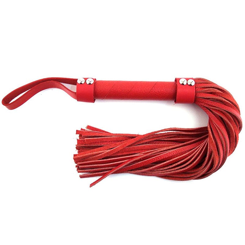 Premium Rouge H Style Leather Flogger in Red - BDSM Toy for Sensual Play & Spanking - Perfect for Couples & Adult Play