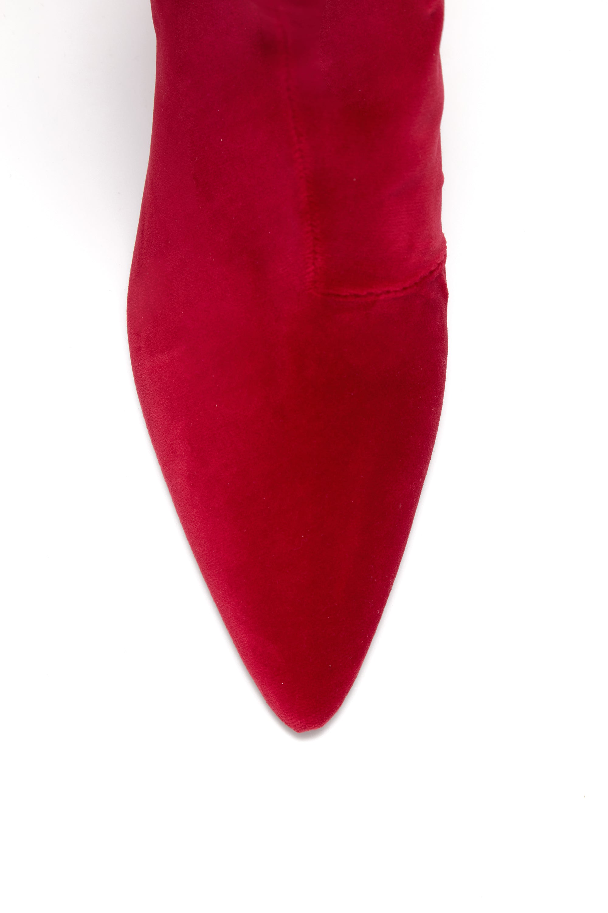 Scarlet Red Cotton Velvet Tall Boots for Women - Elegant Winter Riding Boots with Comfortable Fit | Perfect for Horseback Riding, Casual Outfits, and Cold Weather Fashion