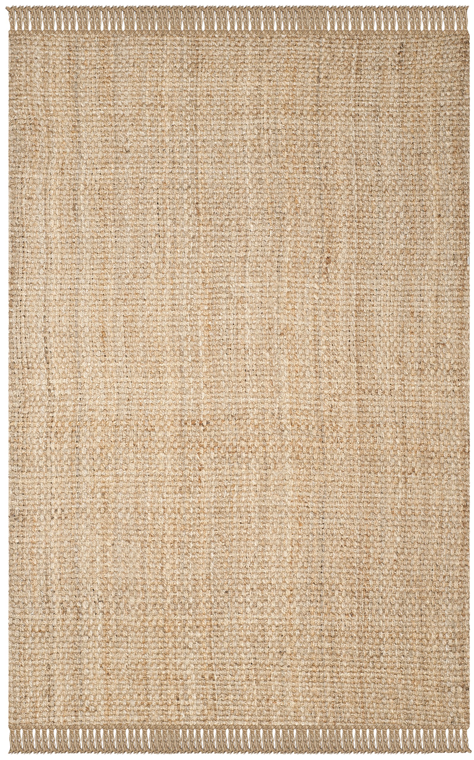 SAFAVIEH Handmade Jute Area Rug 5' x 8' - Natural Fiber Tassel Border, Non-Slip Living Room & Bedroom Rug, Eco-Friendly Home Decor for High Traffic Areas (NF467A) | Perfect for Boho Chic, Farmhouse & Coastal Style Interiors