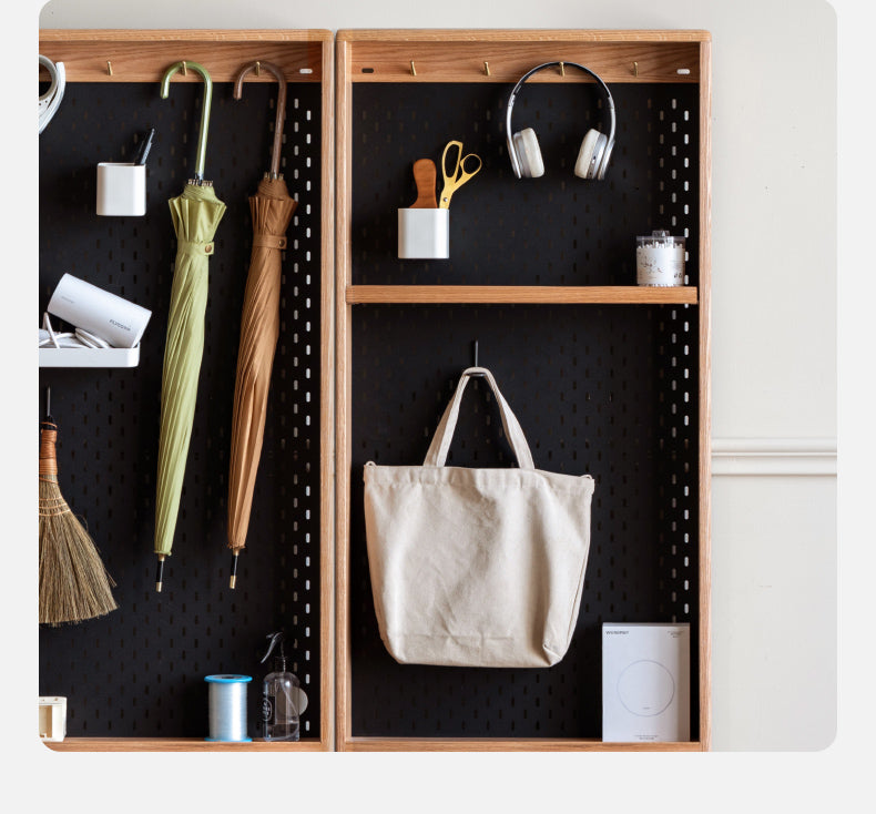 Solid Oak Wood Ultra-Thin DIY Side Cabinet - Perfect for Small Spaces, Bedroom, Living Room & Office Storage