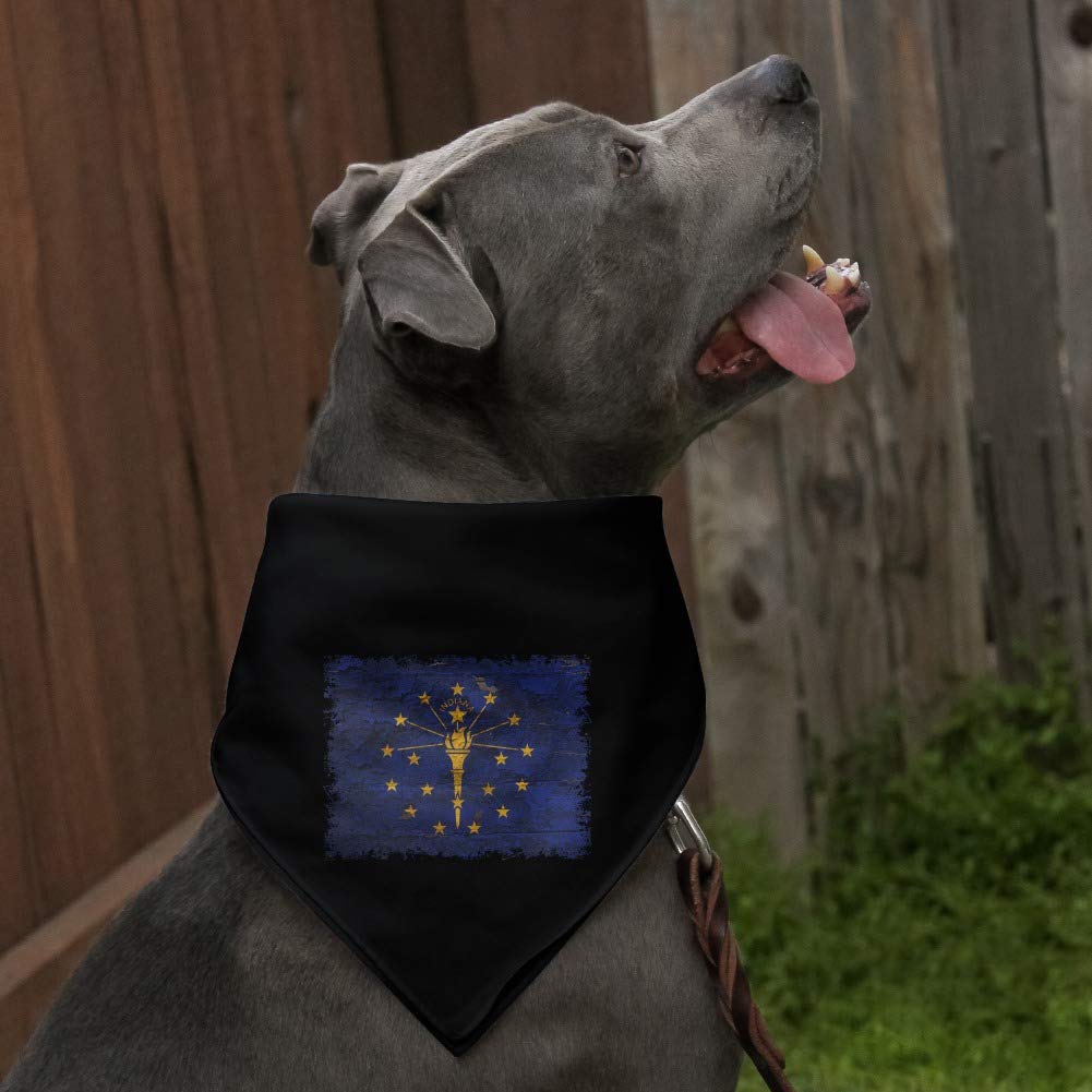 Rustic Indiana Flag Dog Bandana - USA Pet Scarf for Outdoor Adventures