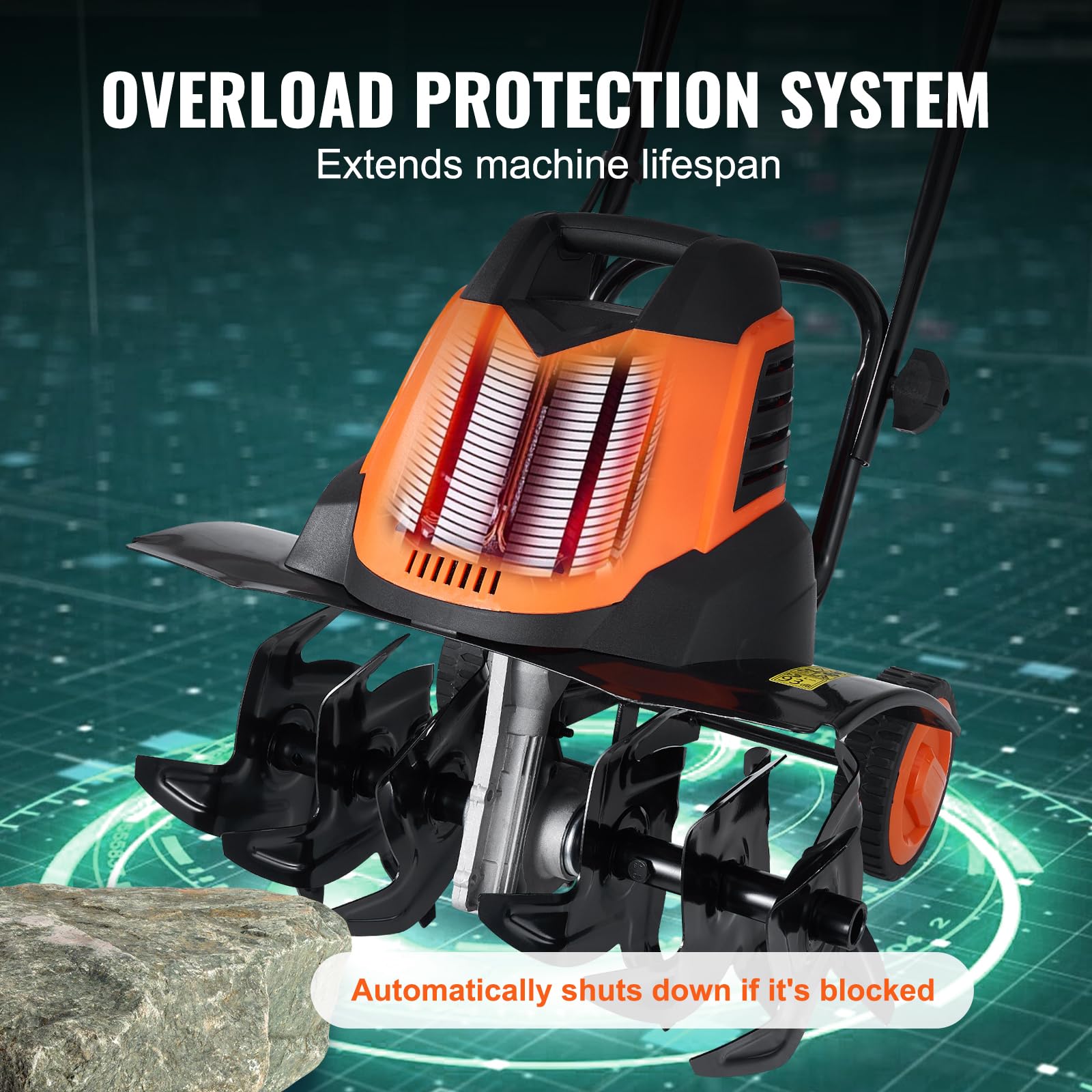VEVOR 12 Amp Electric Tiller Cultivator - 18