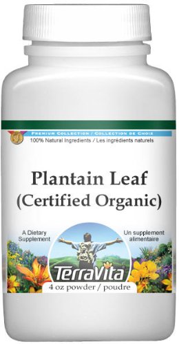 Organic Plantain Leaf Powder - 4 oz (ZIN: 518661) | USDA Certified, Herbal Supplement for Digestive Health & Skin Care | Perfect for Smoothies, Teas & Natural Remedies