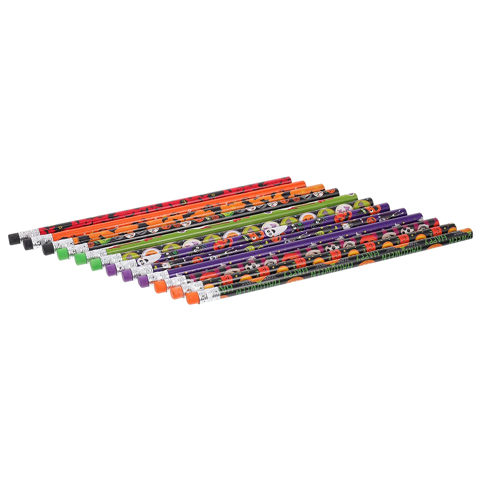 EXCEART 60PCS Halloween Pencils Set - Colorful Wooden Pumpkin Ghost Pencils for School, Office & Halloween Party Favors - Bulk Halloween Stationery Supplies for Classroom, Trick or Treat & Holiday Decorations