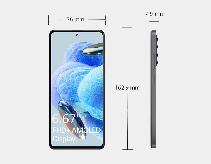 Xiaomi Redmi Note 12 Pro 5G Smartphone - 128GB ROM 6GB RAM Dual SIM Unlocked GSM Android Phone (Black) - Perfect for Streaming, Gaming & Productivity on the Go