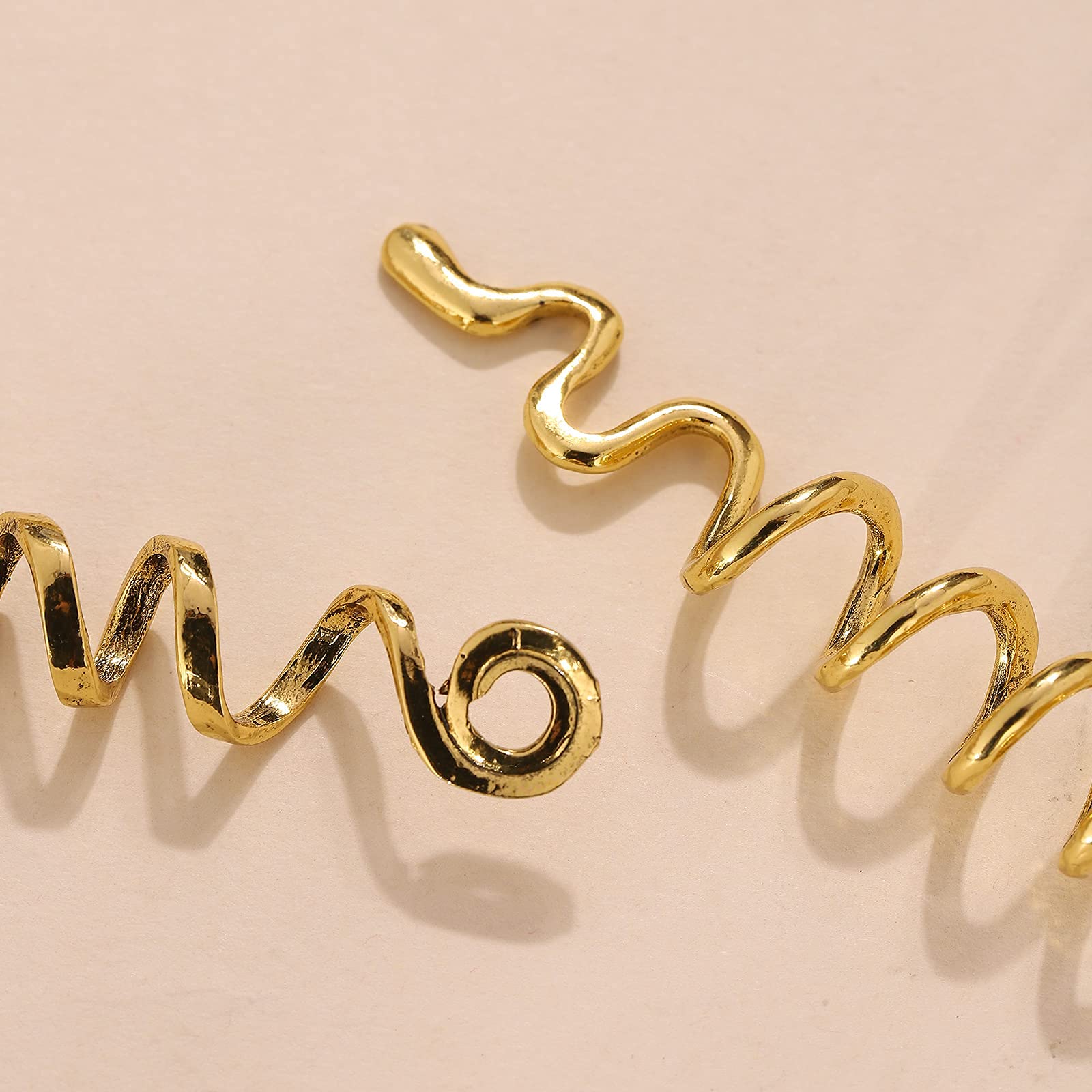 Gold Snake Hair Jewelry for Braids - 6 Pack Halloween Hair Accessories for Women, Dreadlock Beads & Braid Decorations - Perfect for Costume Parties, Cosplay & Boho Hairstyles
