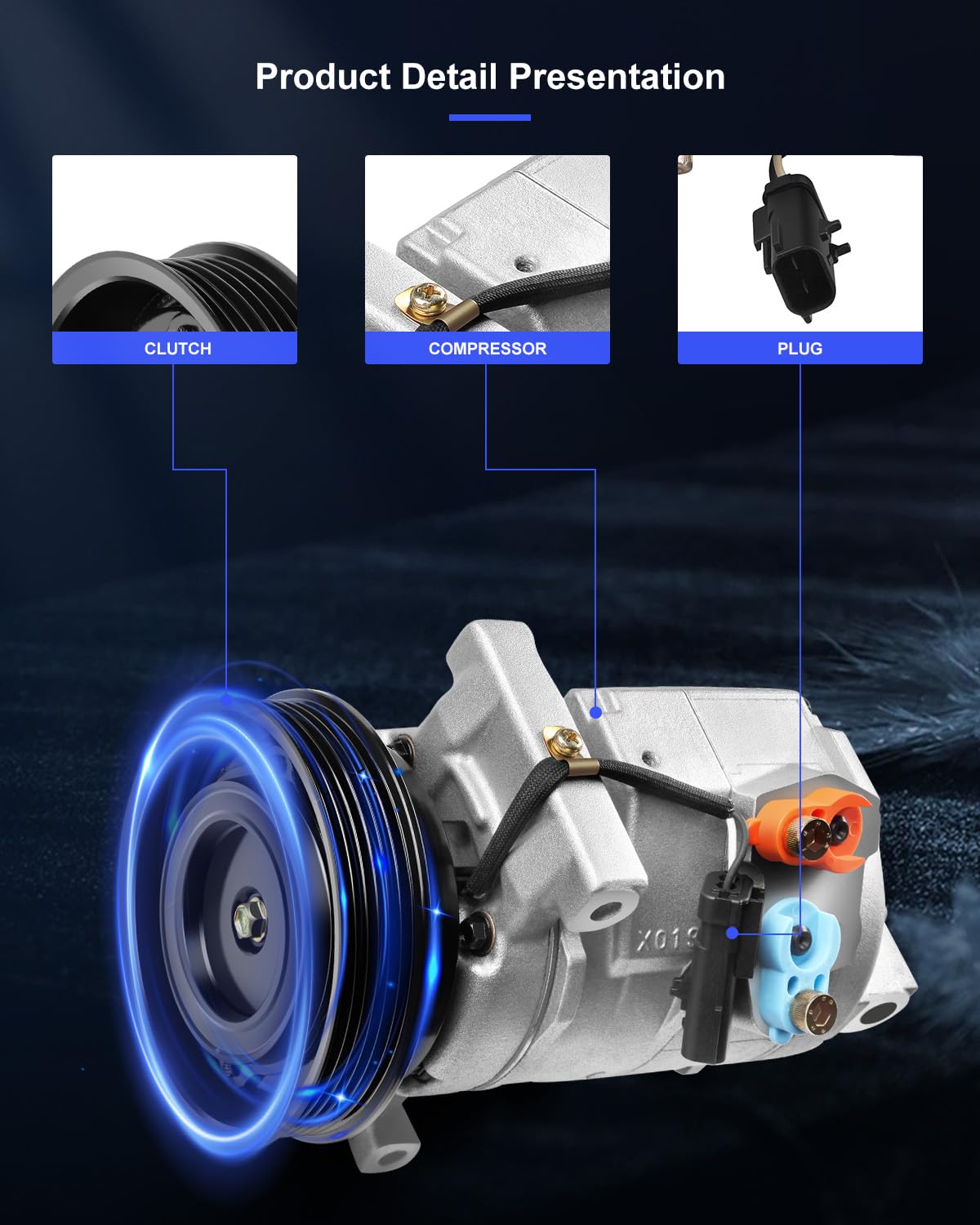 ECCPP AC Compressor for 2005-2006 Chrysler 300, Dodge Charger & Magnum 3.5L - with Clutch | Replacement Car Air Conditioning Part for Hot Summer Driving
