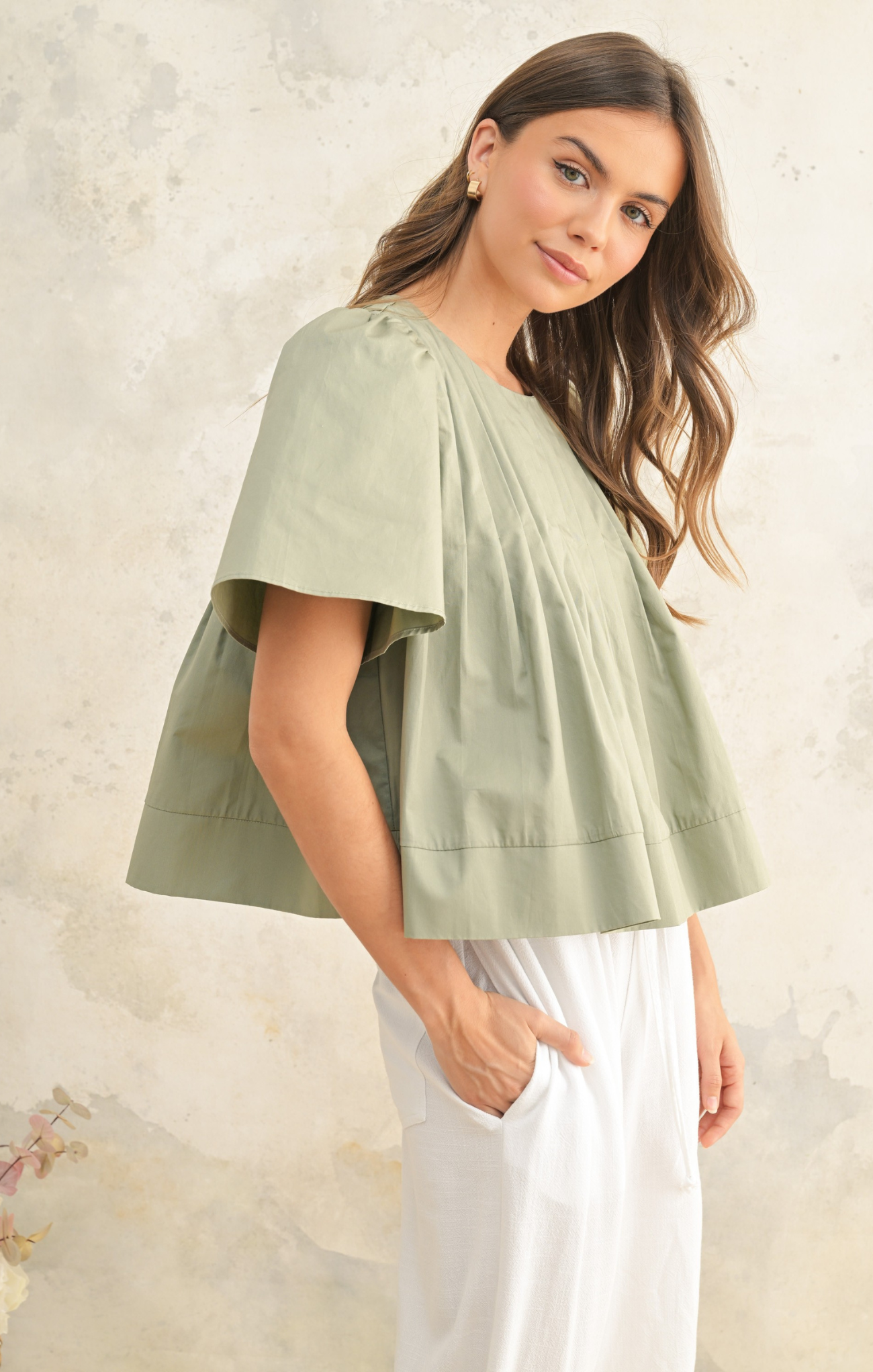 Zoe Pleated Blouse for Women - Elegant Ruffled Tops with Flowy Sleeves | Perfect for Office Wear, Date Night & Special Occasions