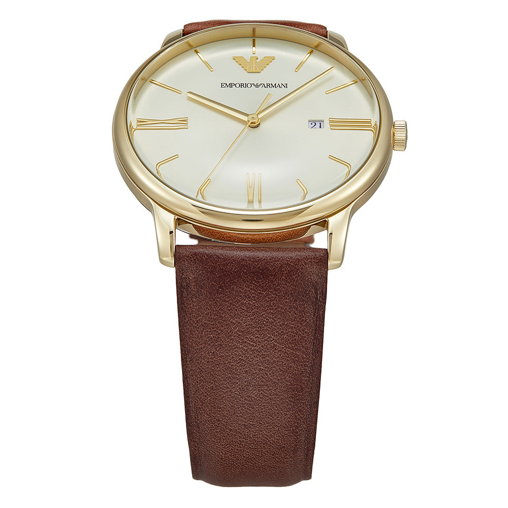 Emporio Armani AR11610 Minimalist Watch for Men - Slim Stainless Steel Dress Watch with Date Window - Perfect for Business, Office & Formal Occasions