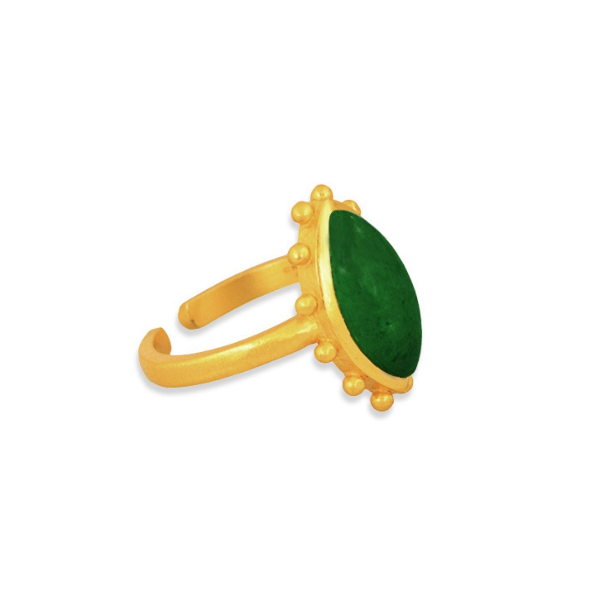 North Star Ring - Green Strawberry Quartz Jewelry for Women | Elegant & Unique Gemstone Ring for Everyday Wear & Special Occasions