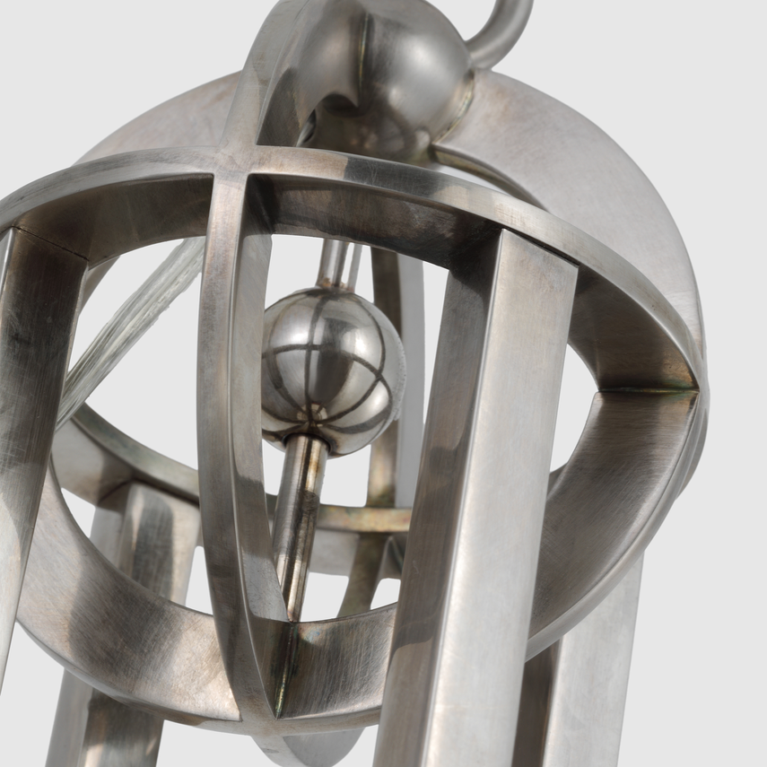 Archer Large Captured Globe Pendant Light Fixture in Antique Nickel Finish - Perfect for Dining Room, Foyer, and Entryway Lighting