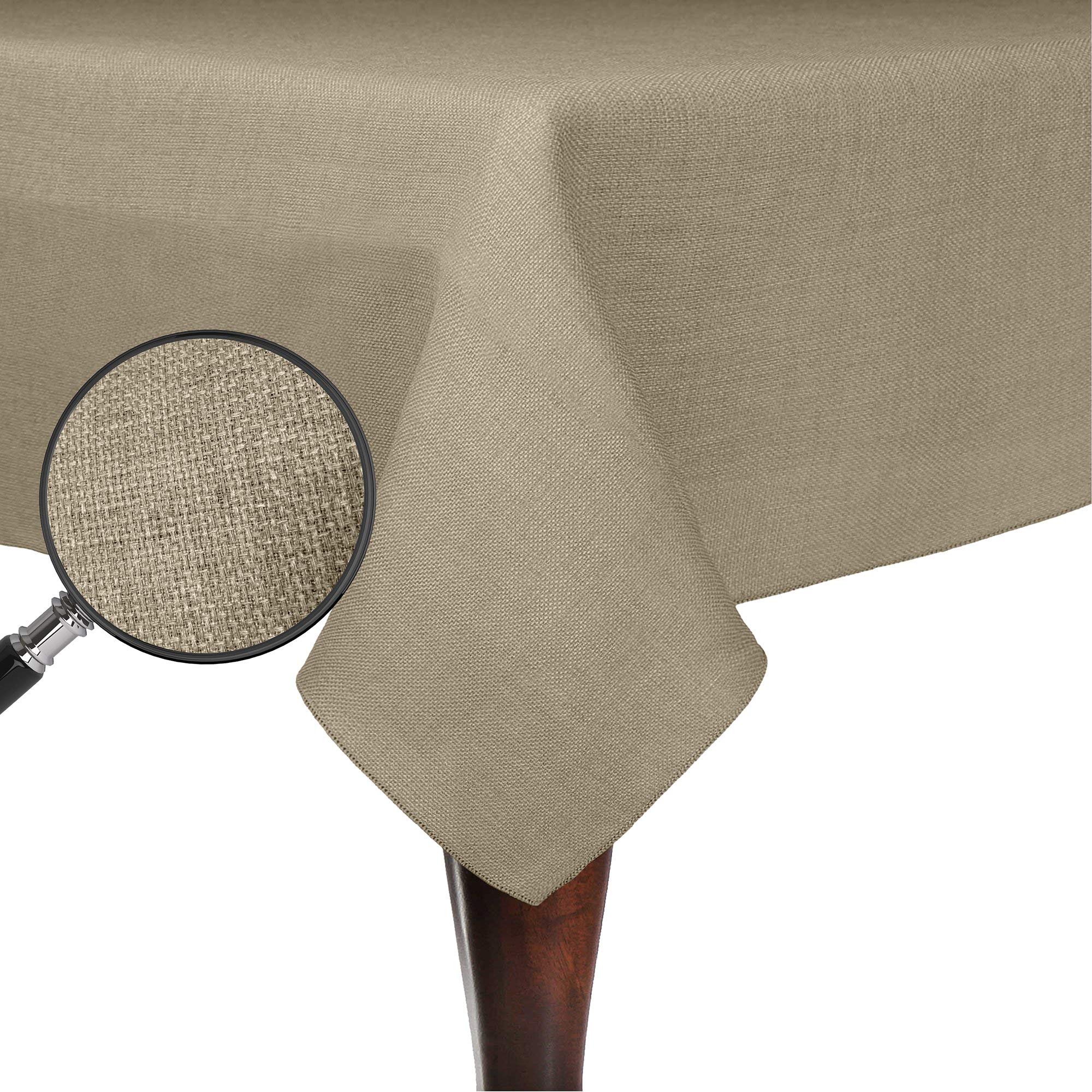 Premium 2-Pack Faux Burlap Tablecloth 54x96 Inches - Havana Natural Basket Weave Rectangular Table Cover for Dining, Parties & Outdoor Events