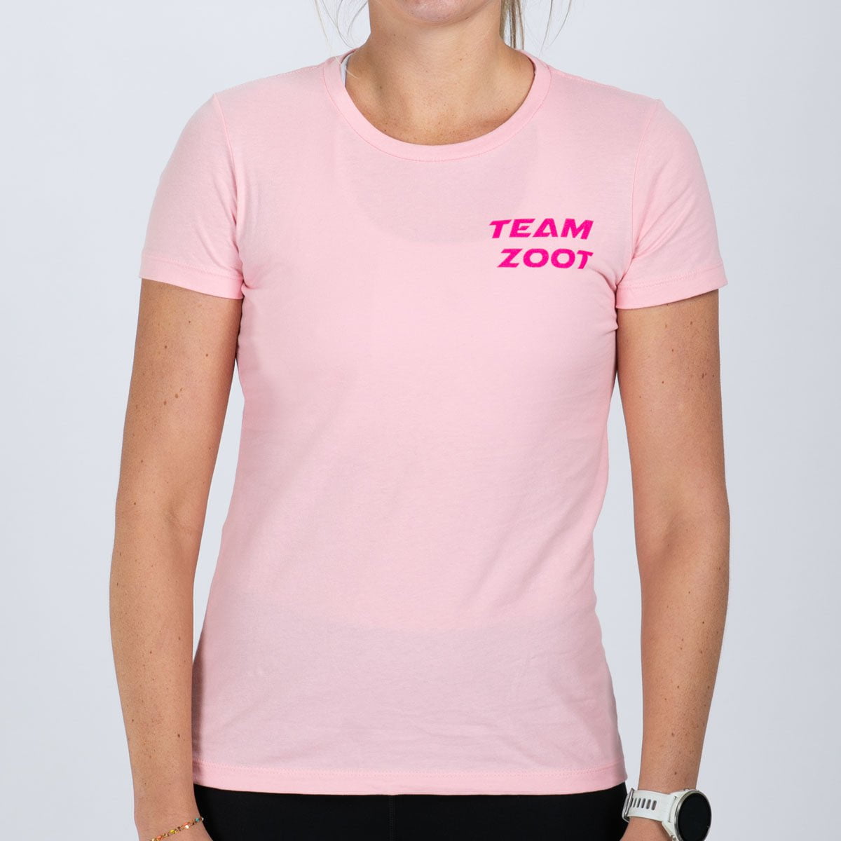 Team Zoot 2025 Women's Light Pink T-Shirt - Soft Cotton Casual Tee for Running, Gym & Everyday Wear