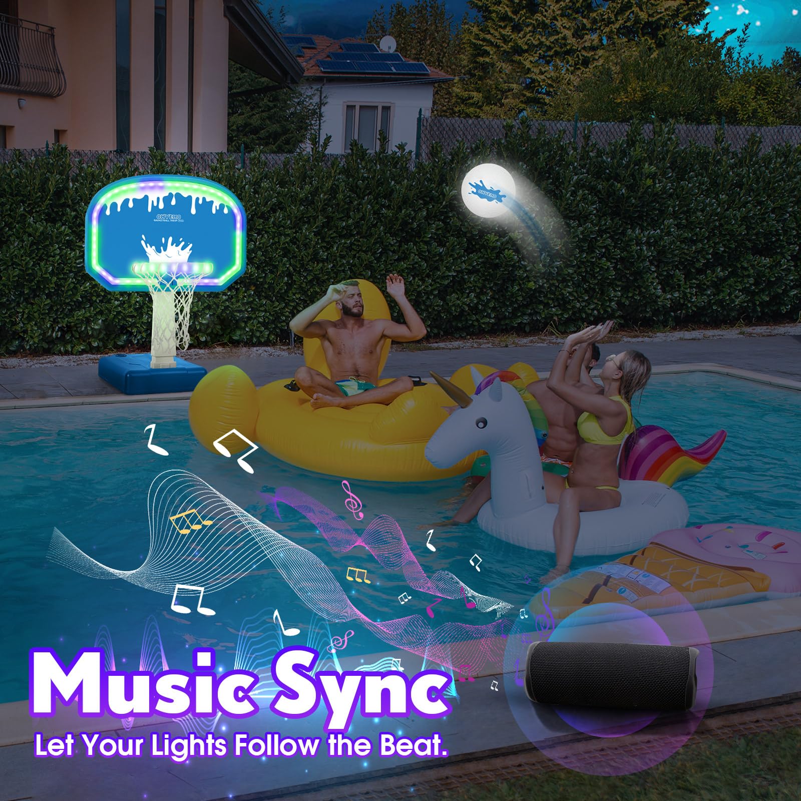 **LED Pool Basketball Hoop Set - 14