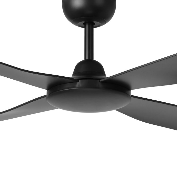 ALOHA 48 Inch DC Motor Ceiling Fan with Remote Control - Black - Energy Efficient Quiet Operation for Bedroom, Living Room, and Office