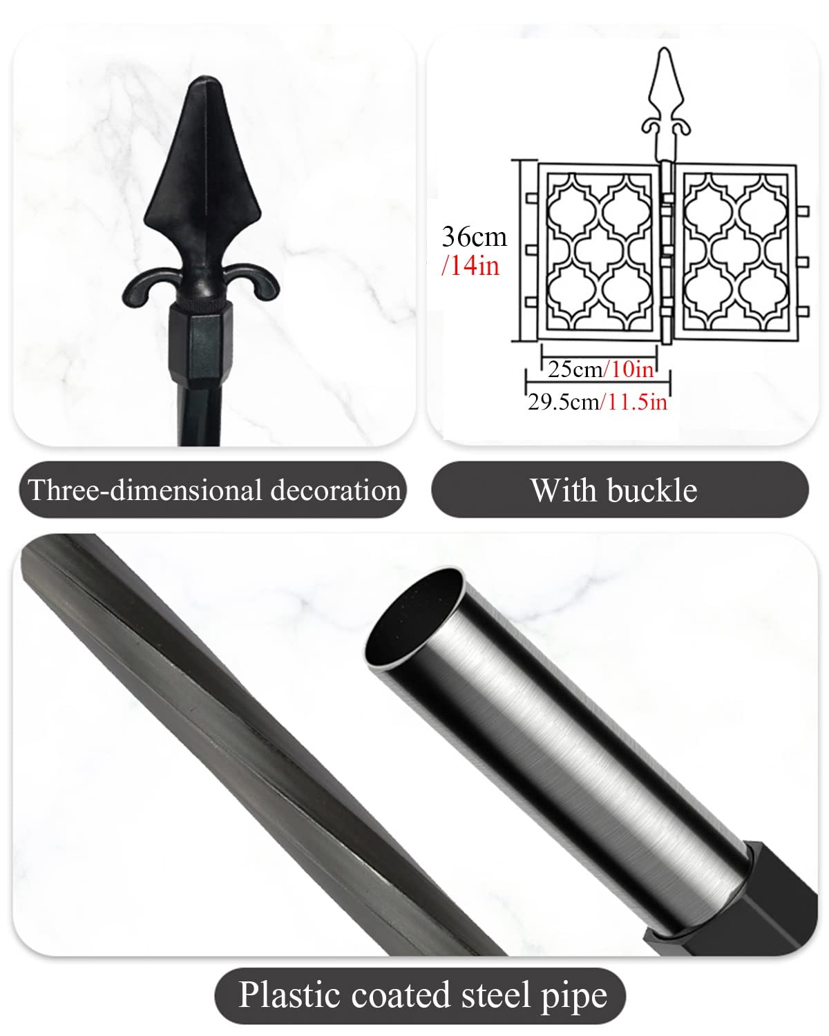 Green Metal Flower Trellis Stand - 85x190cm (33.5x75in) Detachable Plant Support Frame for Climbing Plants | Garden Vine Support for Roses, Clematis & Honeysuckle | Outdoor & Indoor Plant Climbing Rack