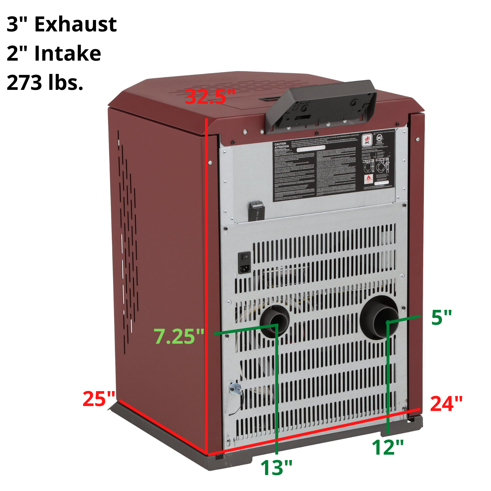ComfortBilt HP22 Pellet Stove in Burgundy - High Efficiency Heating for Home & Cabin | Perfect for Winter Warmth & Energy Savings