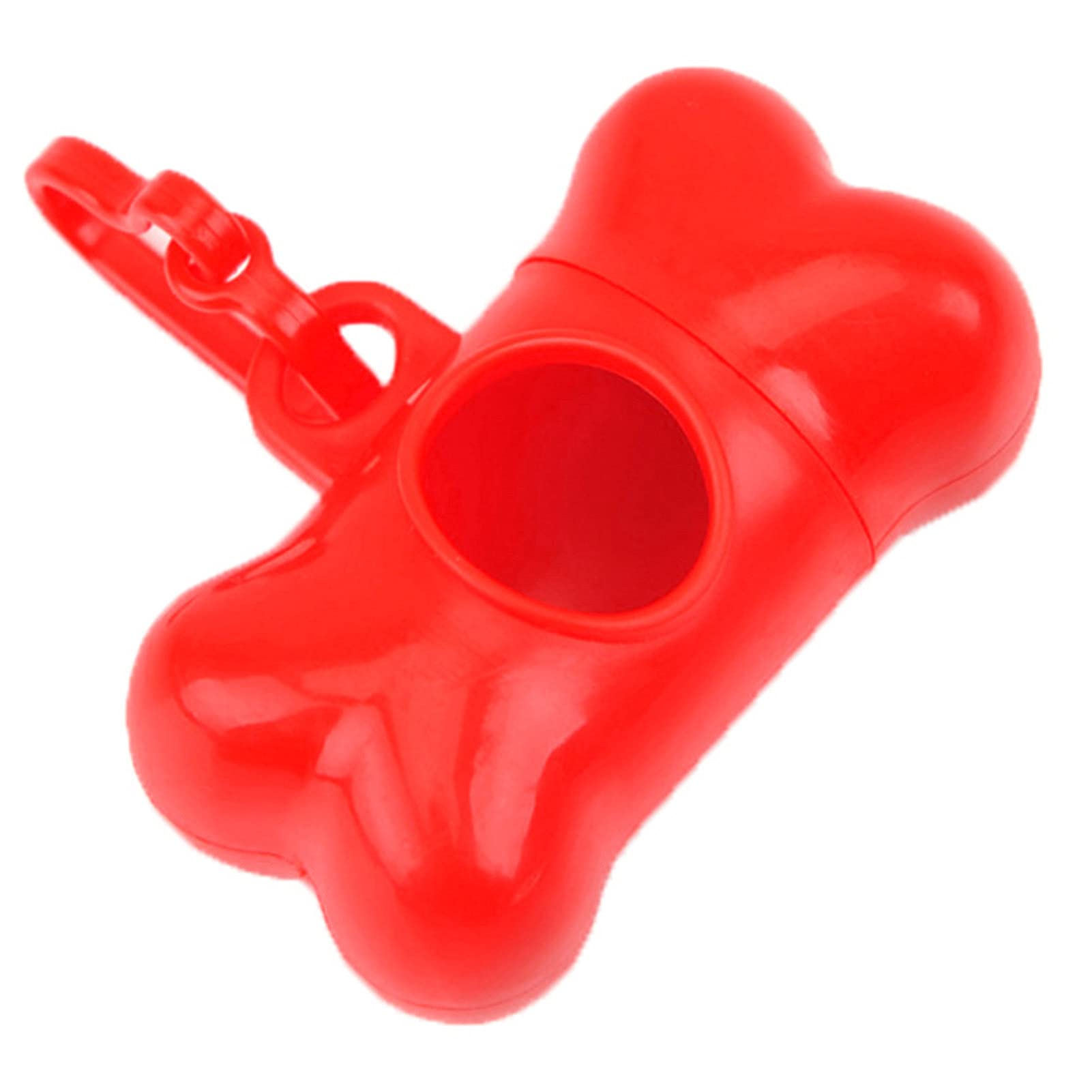 KGJQ Bone-Shaped Trash Bag Dispenser with Plastic Clamp - Lightweight Waste Bag Box for Home & Outdoor Use | Fresh Clean Garbage Bags for Kitchen, Yard, Camping & Pet Cleanup (Red)