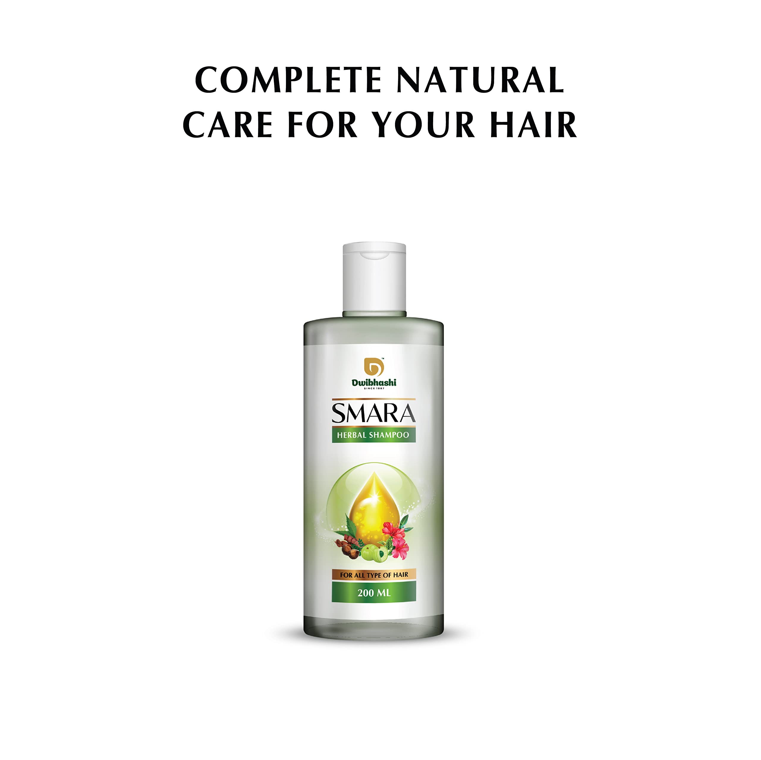 Dwibhashi's Smara Herbal Shampoo for Hair Growth & Scalp Care - 200ml Natural Ayurvedic Shampoo with Organic Herbs - Perfect for Daily Hair Wash & Scalp Nourishment at Home