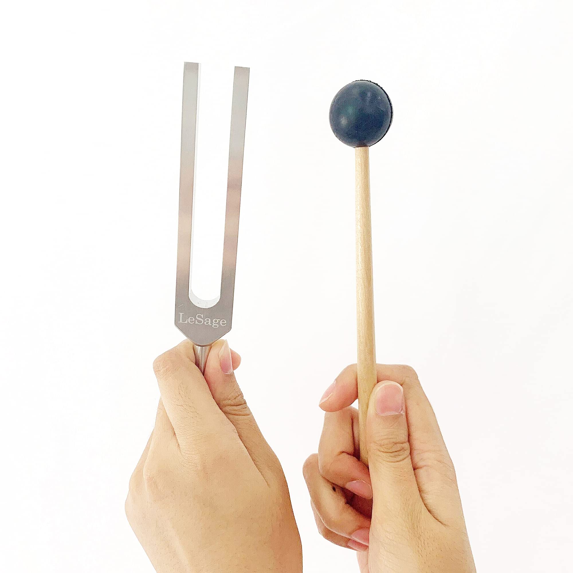 LeSage 528Hz Chakra Tuning Fork for Healing, DNA Repair & Brain Stimulation | Solfeggio Frequency Sound Therapy Tool with Silicone Hammer & Cleaning Cloth | Perfect for Meditation, Energy Healing & Sound Bath Sessions