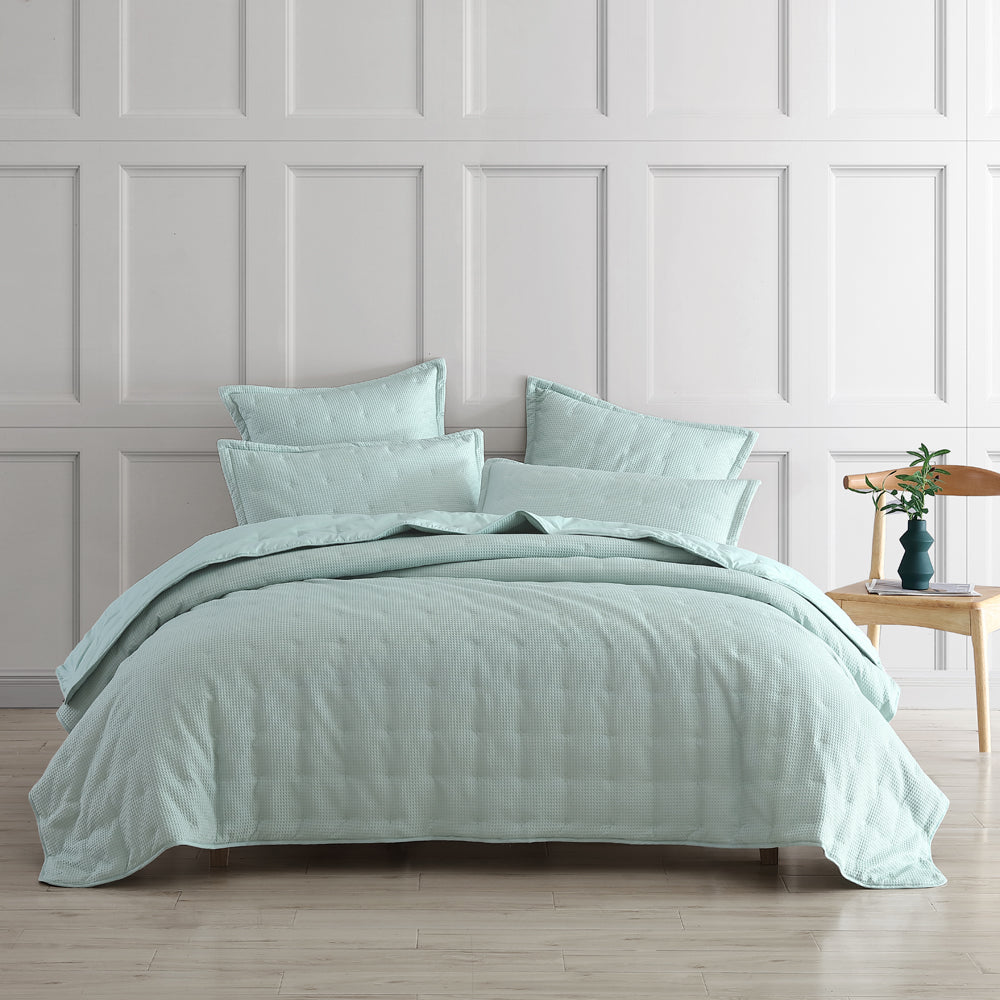 Ascot Surf Coverlet - Soft & Breathable Queen/King Size Bedspread for Coastal & Beach House Decor | Perfect for Summer, Guest Rooms & Vacation Homes