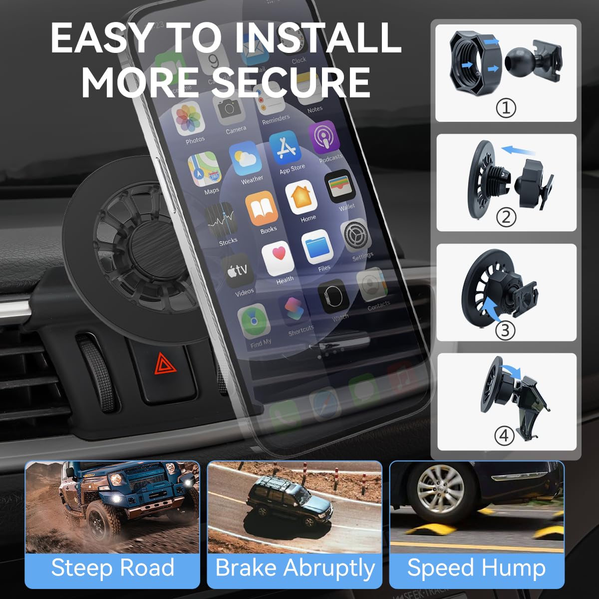 BEHAVE Magnetic Phone Holder for Nissan Rogue 2014-2020 - Universal Car Vent Mount Compatible with MagSafe, iPhone & All Smartphones - Perfect for Hands-Free Navigation & Safe Driving