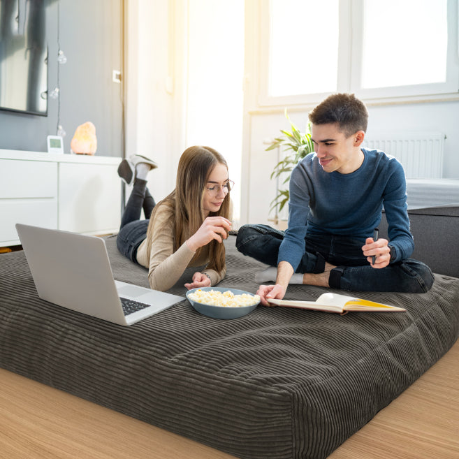 MAXYOYO Giant Bean Bag Bed - Corduroy Convertible Chair & Floor Mattress for Adults | Comfortable Lounge Chair & Guest Bed for Living Room, Bedroom & Dorm