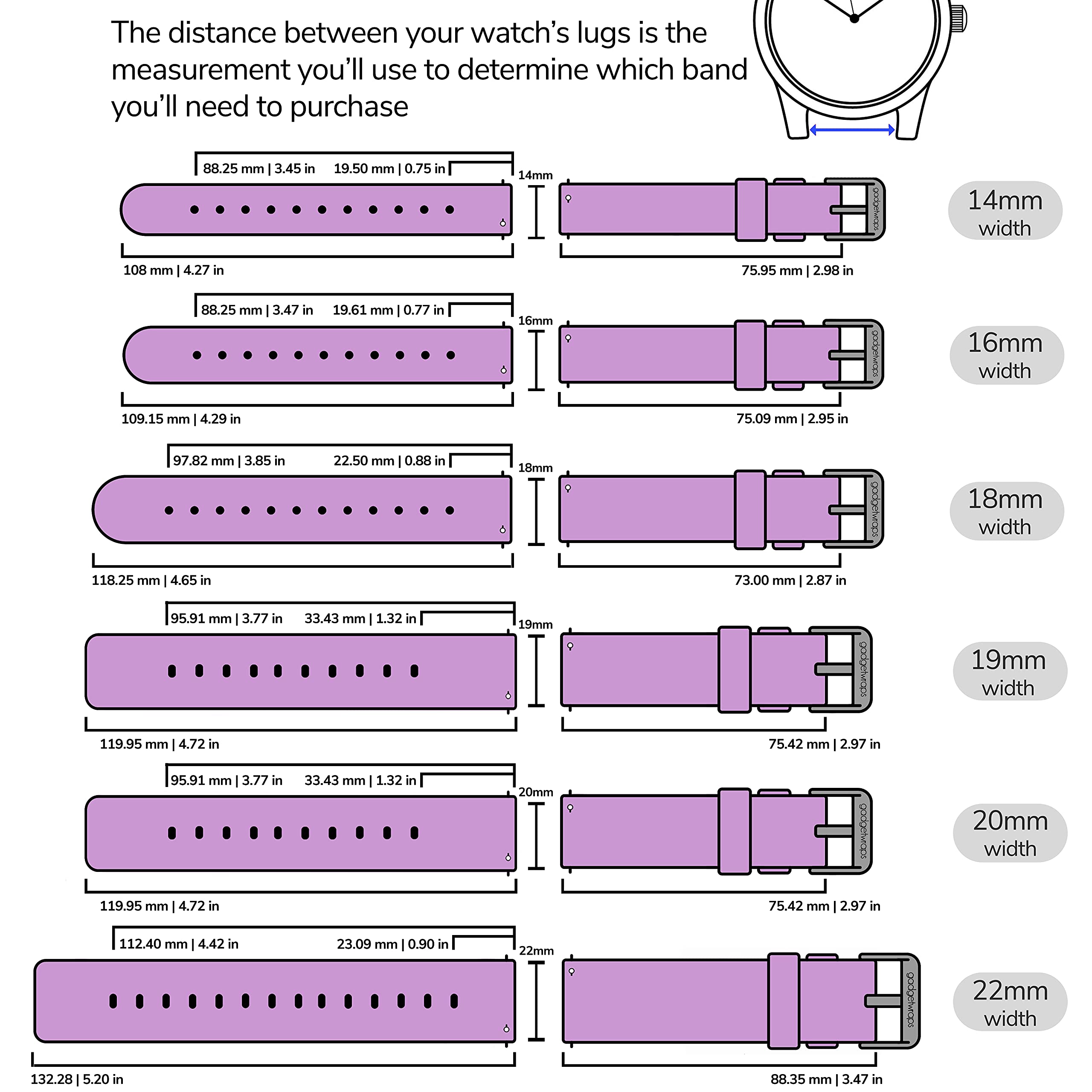 GadgetWraps 20mm Nylon Watch Band - Compatible with Gizmo, Samsung & Pebble - Purple Ice for Outdoor & Sports