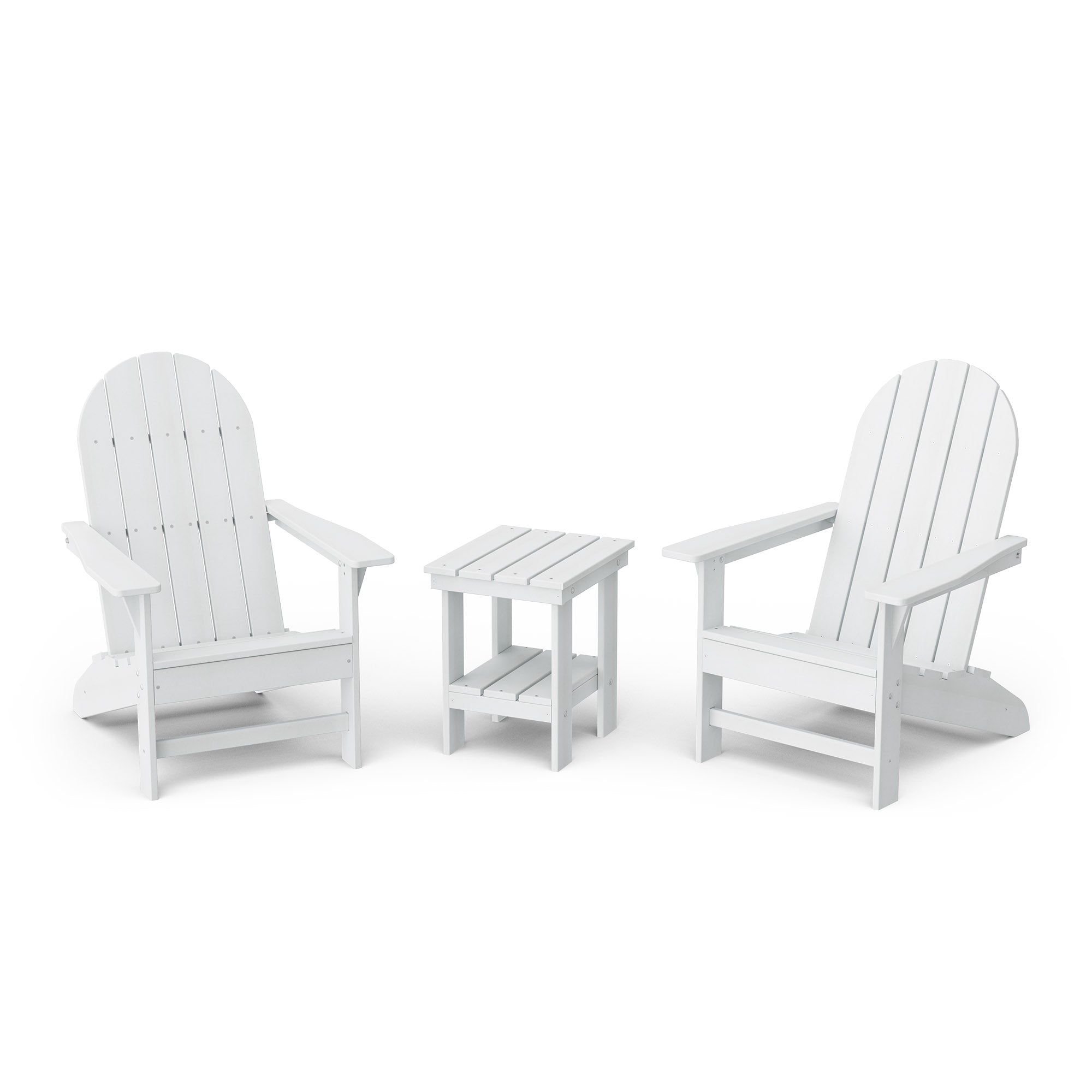 Freedom 3-Piece Traditional Adirondack Chair Set with Side Table - Outdoor Patio Furniture for Garden, Deck, Poolside & Backyard Relaxation