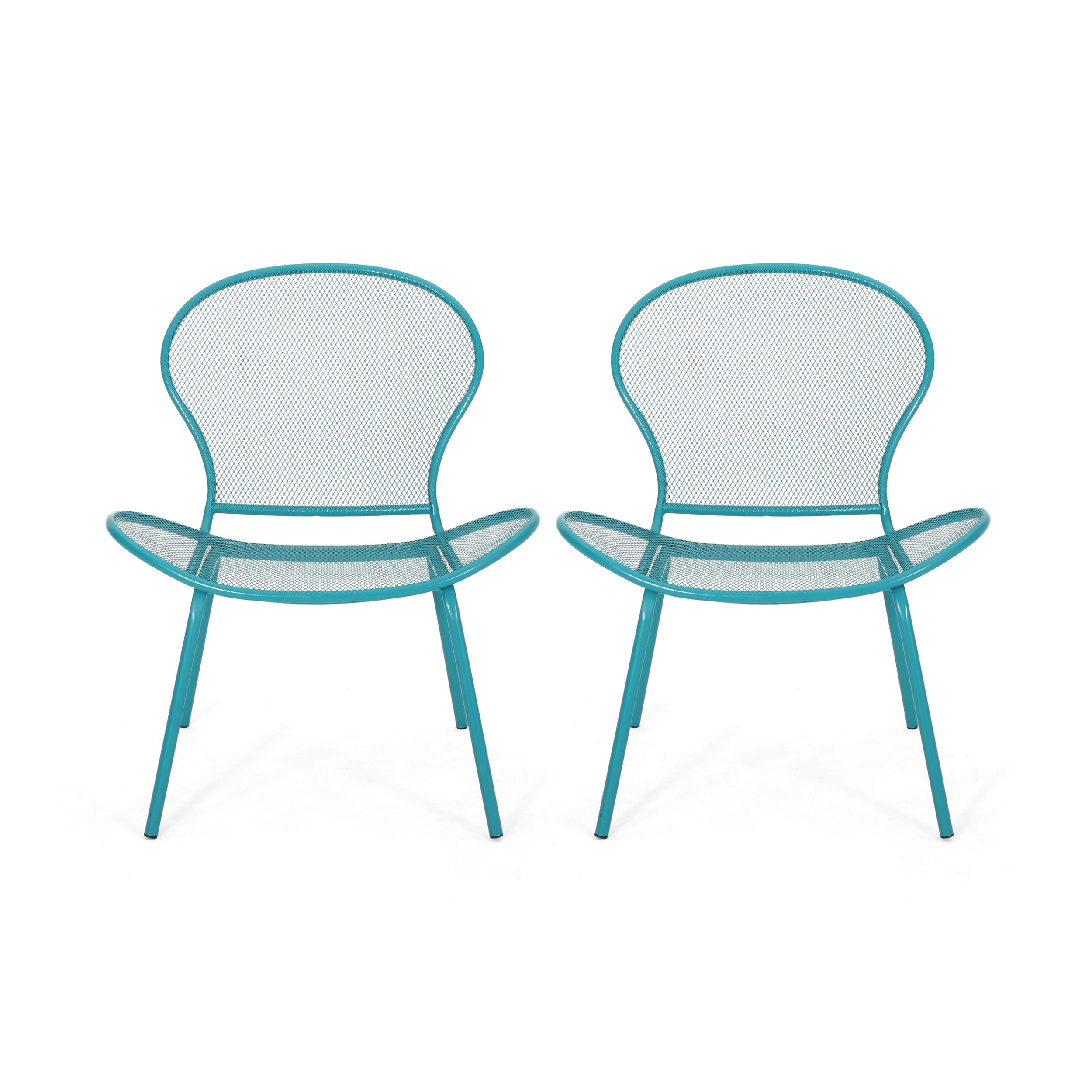 310352 Matte Teal Patio Dining Chairs - Outdoor Furniture Set for Garden, Poolside & Backyard Entertaining | Great Deal Furniture