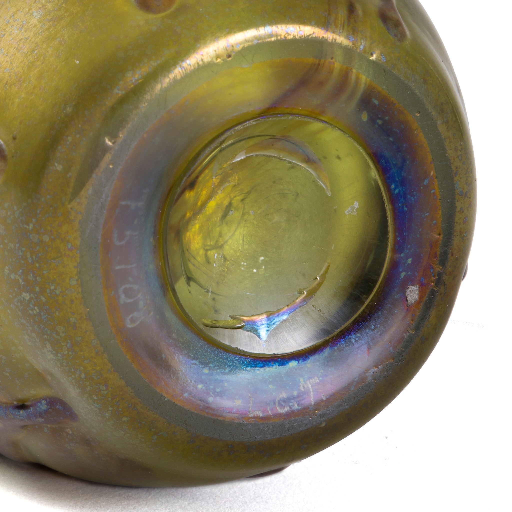 Tiffany Studios New York Decorated Beehive Paperweight Vase - Antique Glass Art for Home Decor, Office Desk & Collectible Display