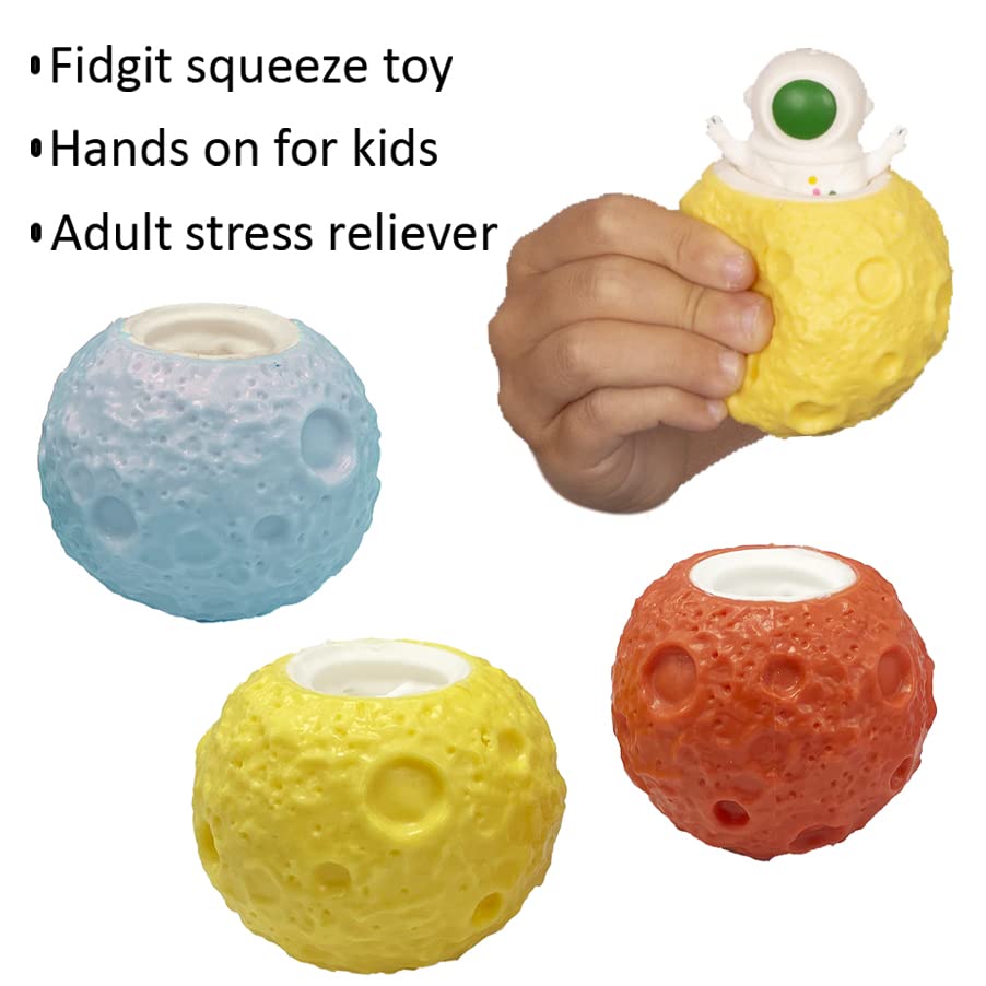 Tigerdoe Astronaut Pop Up Toy - 6 Pack Squishy Fidget Stress Ball - Sensory Toys for Kids & Adults - Anxiety Relief & Focus Aid - Perfect for Office, School, Travel & ADHD Therapy