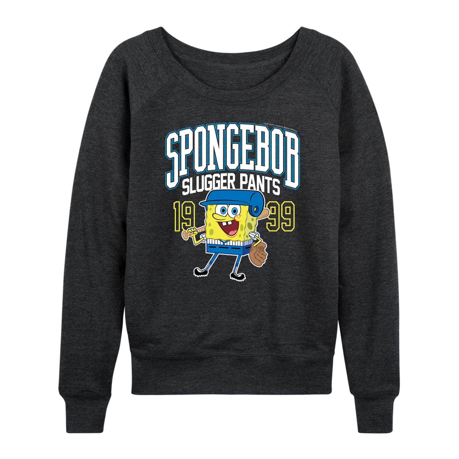 SpongeBob SquarePants Women's Lightweight French Terry Pullover Sweatshirt | Cartoon Character Hoodie | Lounge Wear, Casual Outfit & Sleepwear for Women