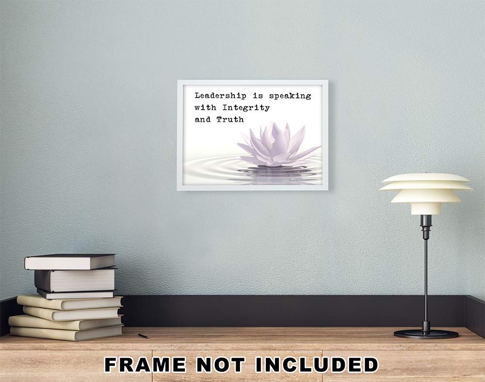 Inspiring Leadership Quotes Wall Art - Motivational & Spiritual Zen Decor for Office, Home, Meditation Room - 11x14 Unframed Print (Lotus) | Printed in USA