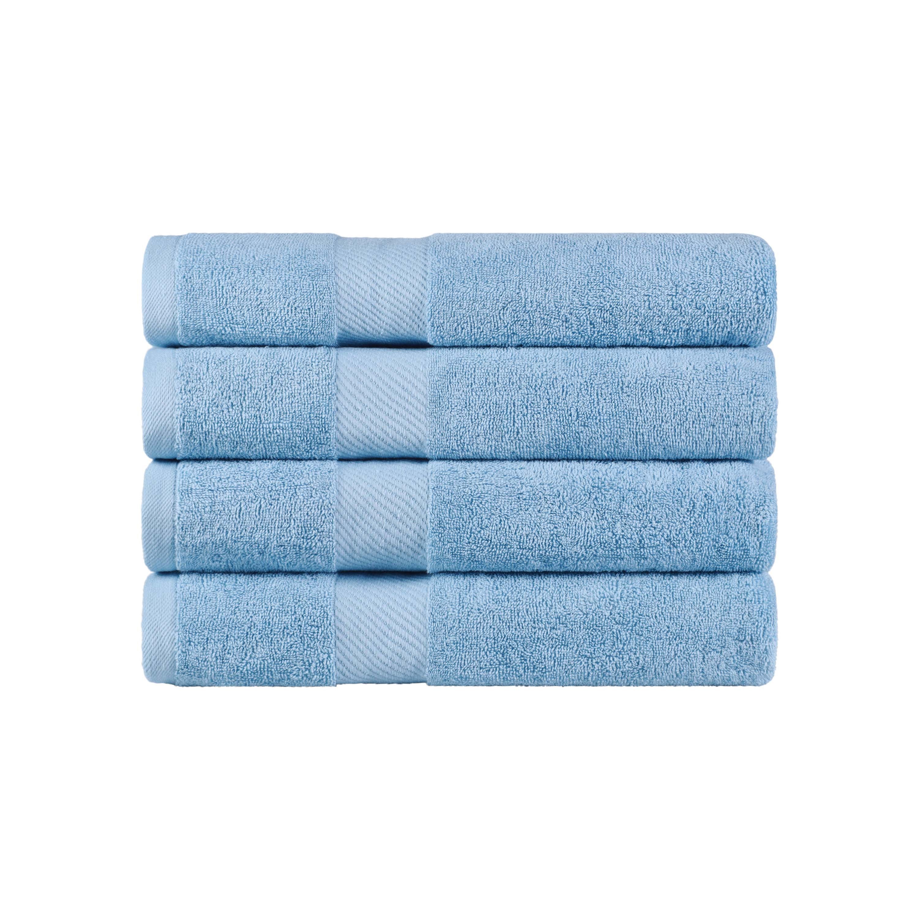 Premium Egyptian Cotton 4-Piece Bath Towel Set with Luxury Dobby Border - Soft & Absorbent for Spa, Bathroom & Guest Use