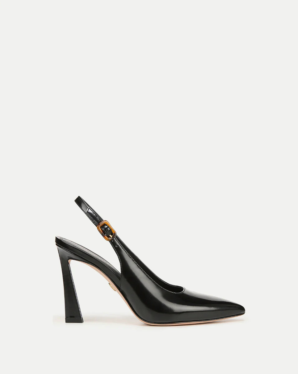 Callie Leather Slingback Pump Shoes for Women - Black | Comfortable Heels for Work, Party & Wedding | Stylish Dress Pumps for Office & Evening Events