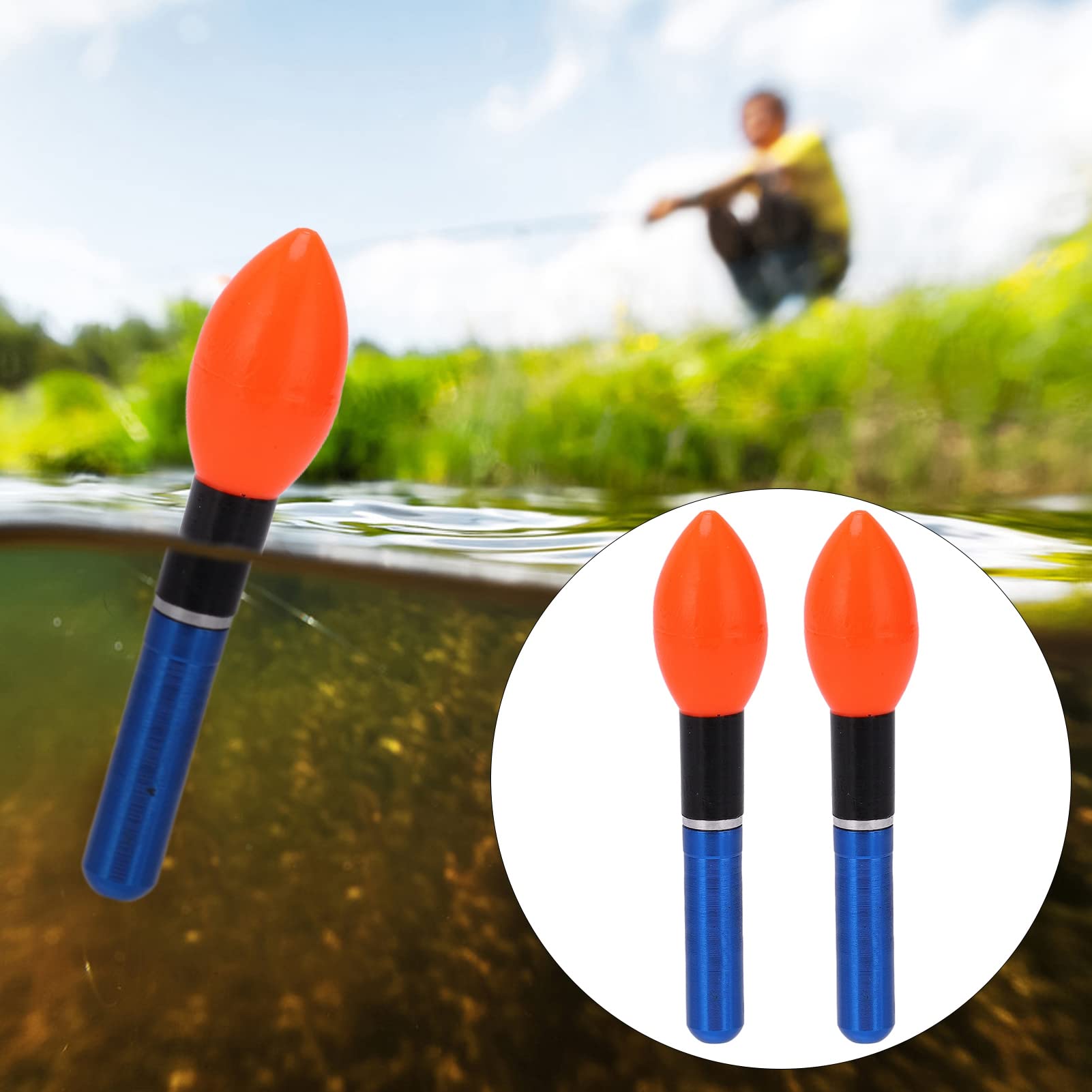 Alomejor LED Night Fishing Floats - 2pcs Glow in The Dark Fishing Bobbers for Night Fishing | Perfect for Freshwater, Saltwater & Ice Fishing