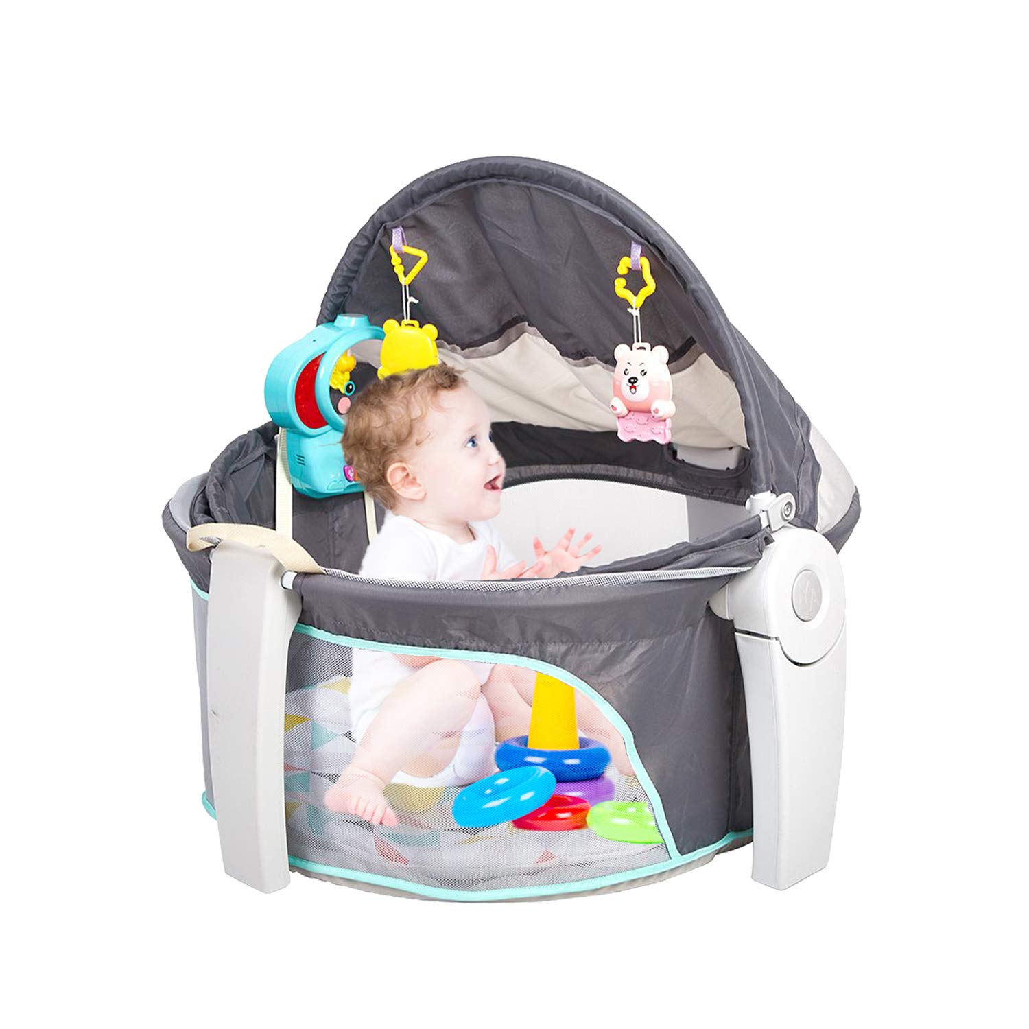 Portable Foldable Travel Infant Bed - Convertible Baby Crib, Playpen & Activity Center for Newborns to Toddlers | Perfect for Home, Travel & Daycare Use