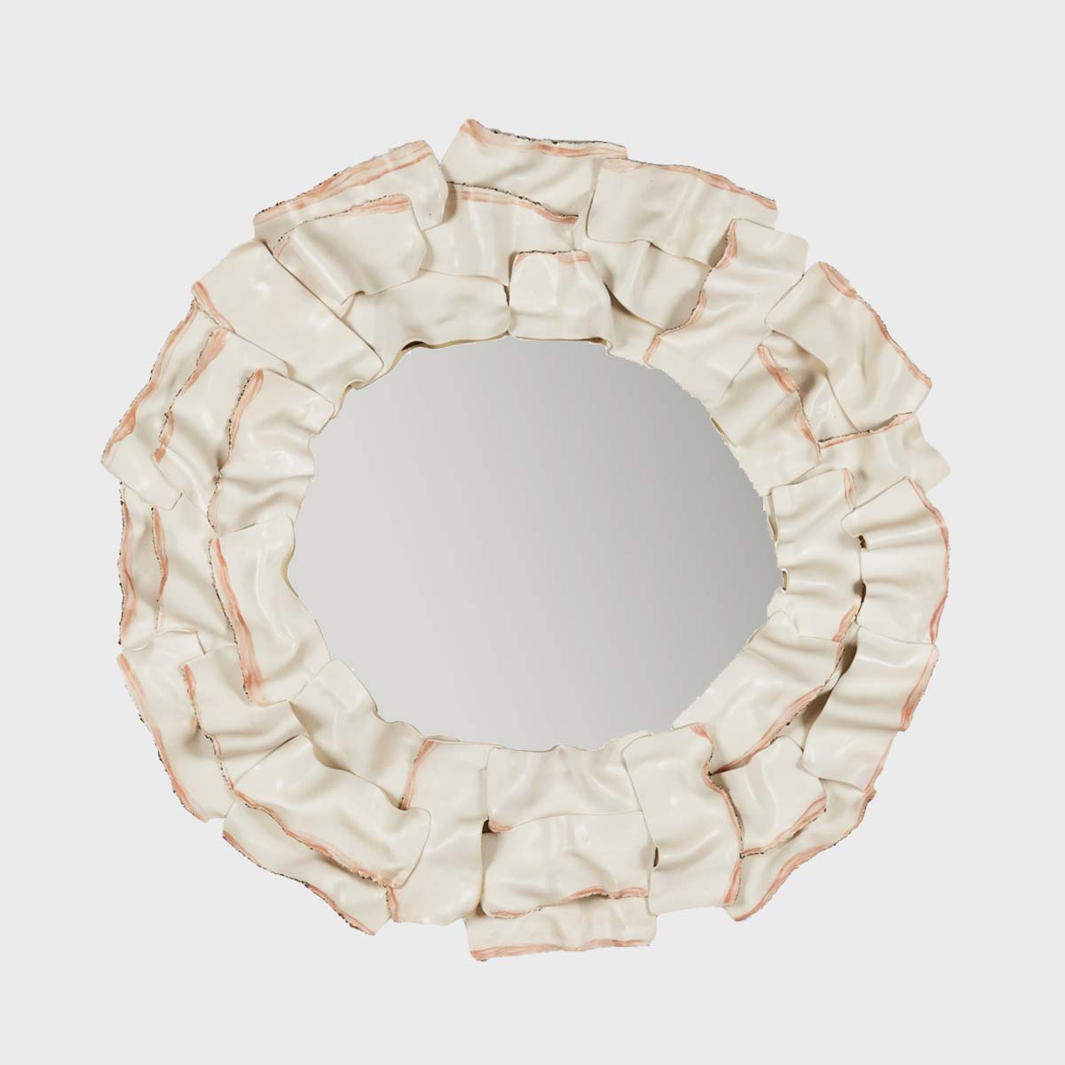 Lardo Ceramic Sculpture Mirror - Handmade Decorative Wall Art for Living Room, Bedroom & Bathroom - Unique Home Decor Gift Idea
