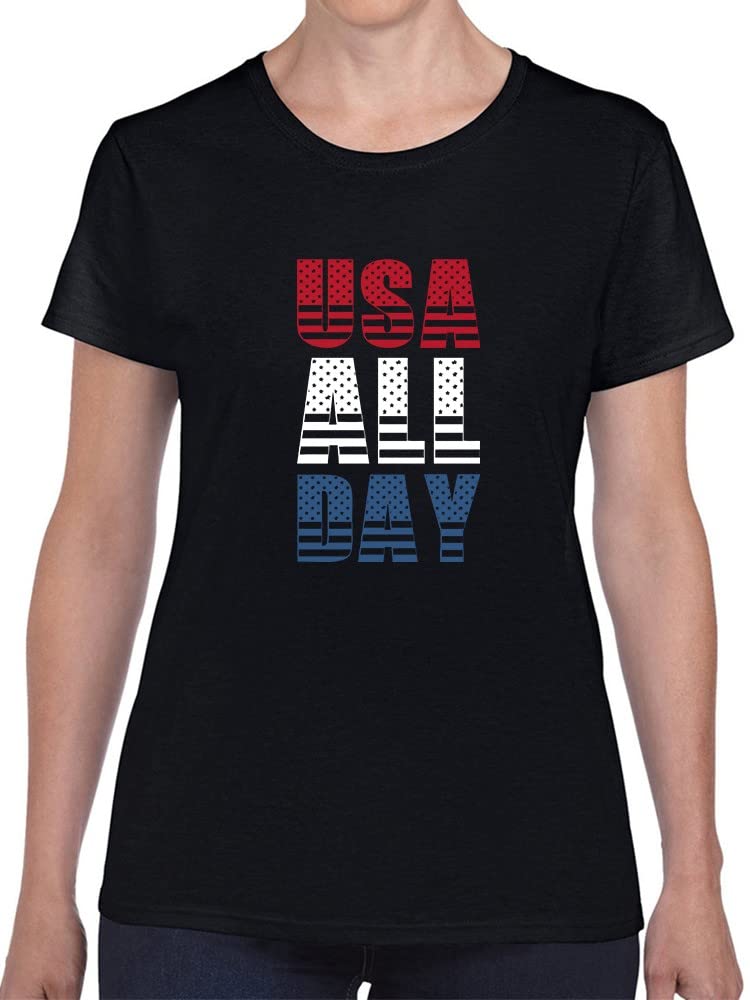 Patriotic American Flag Graphic Women's T-Shirt | USA Pride Casual Tee | Perfect for 4th of July, Memorial Day & Everyday Wear